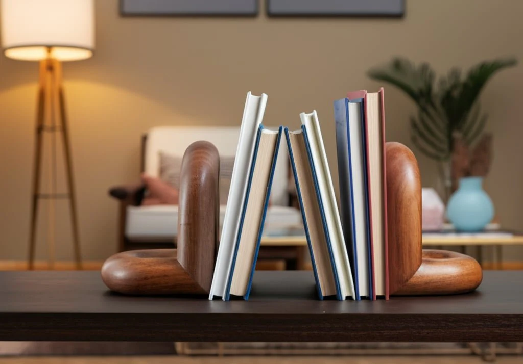 Wood, S/2 7" Loopy Bookends, Brown - Image 11