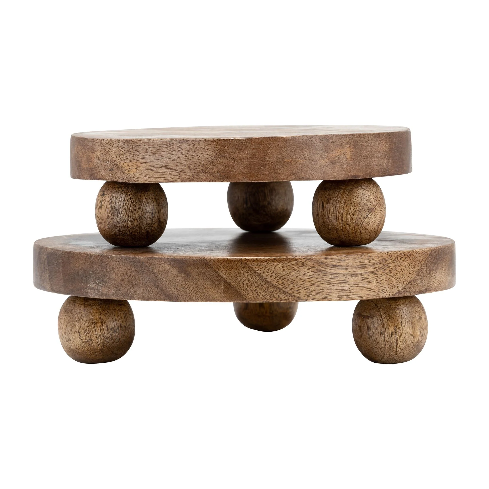 Wood, S/2 8/10"d  Round Risers, Natural - Image 4