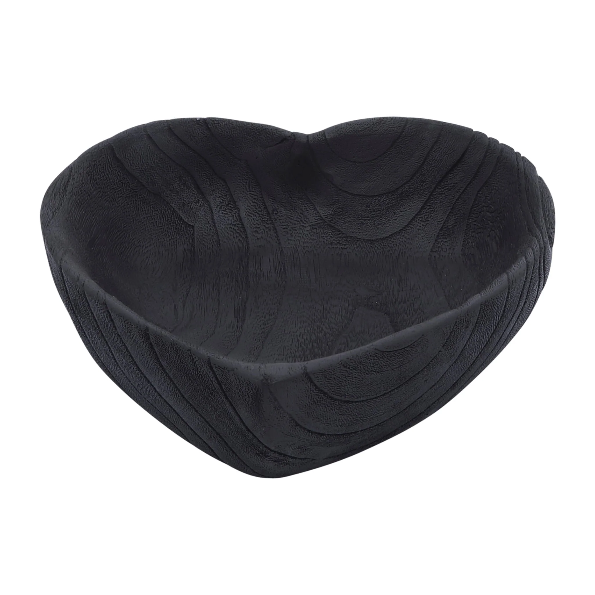 Wood, S/2 9/10" Heart Bowls, Black - Image 3