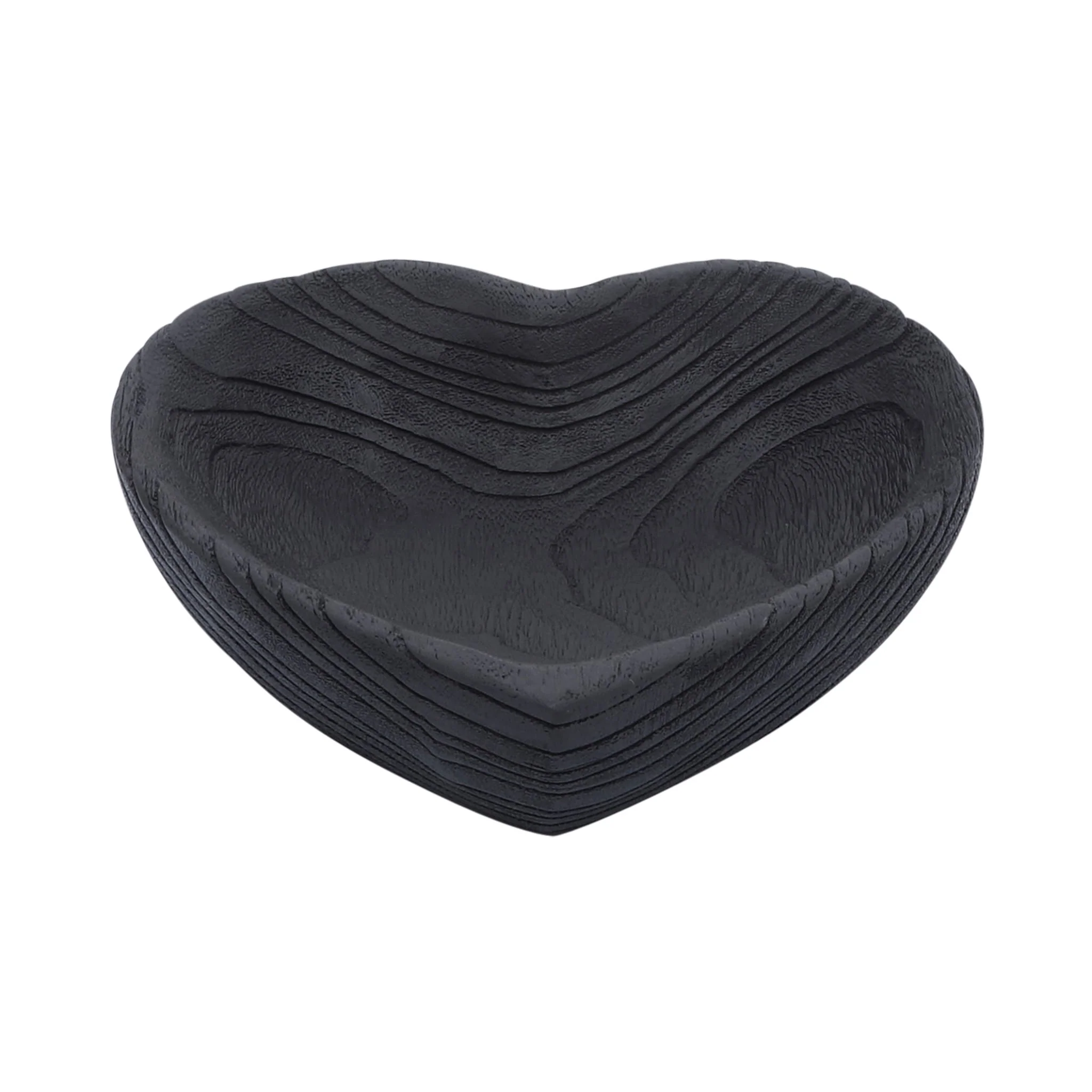 Wood, S/2 9/10" Heart Bowls, Black - Image 4