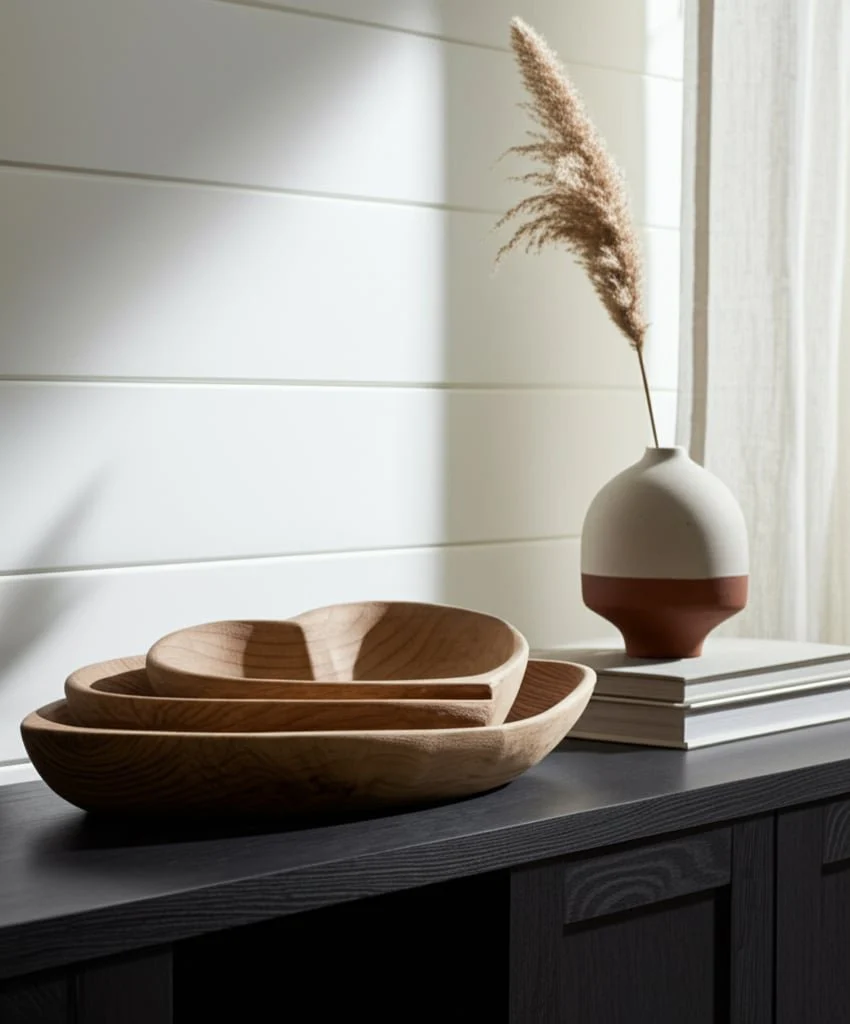 Wood, S/2 9/10" Heart Bowls, Natural - Image 9