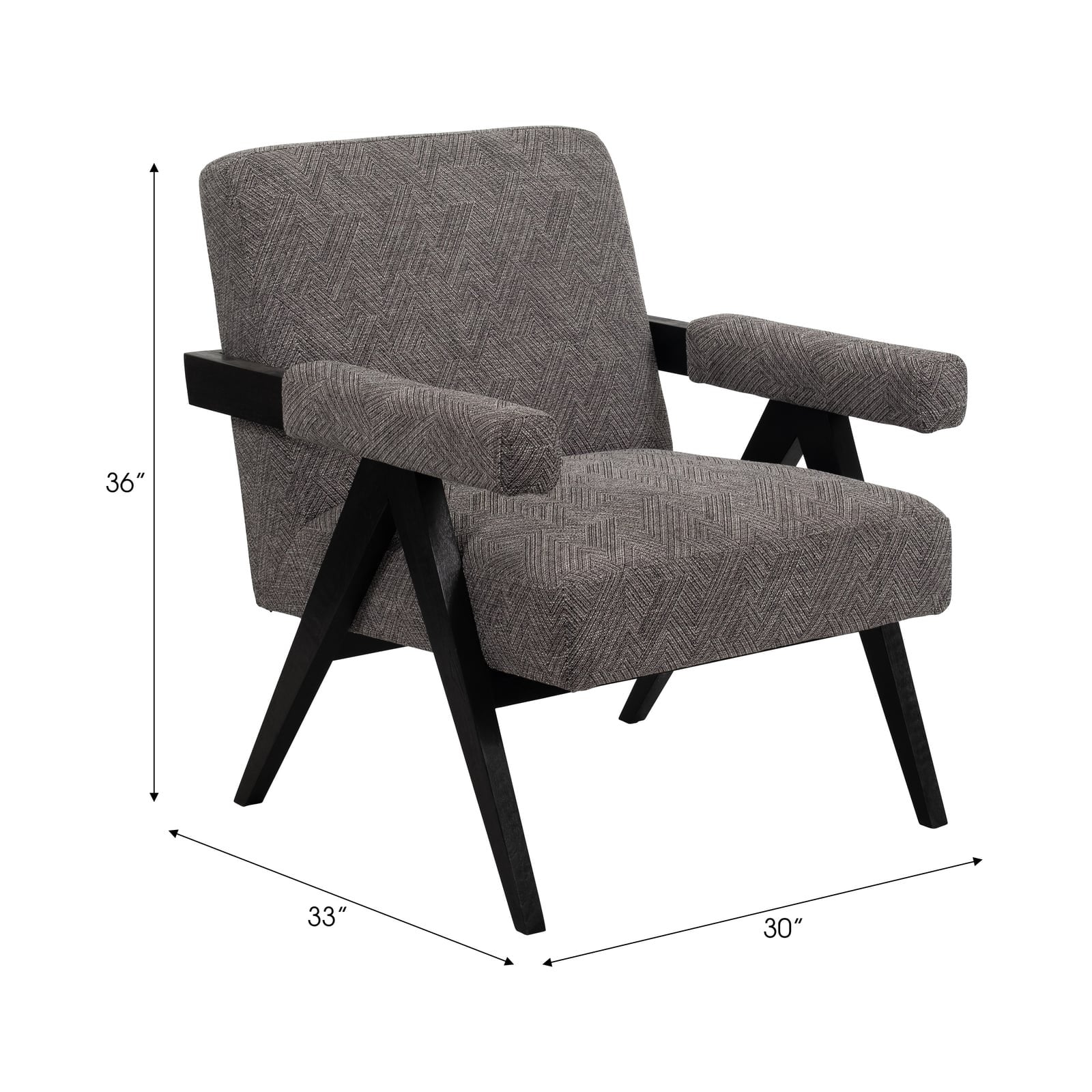 Wood - Scandinavian Accent Chair - Gray - Image 8