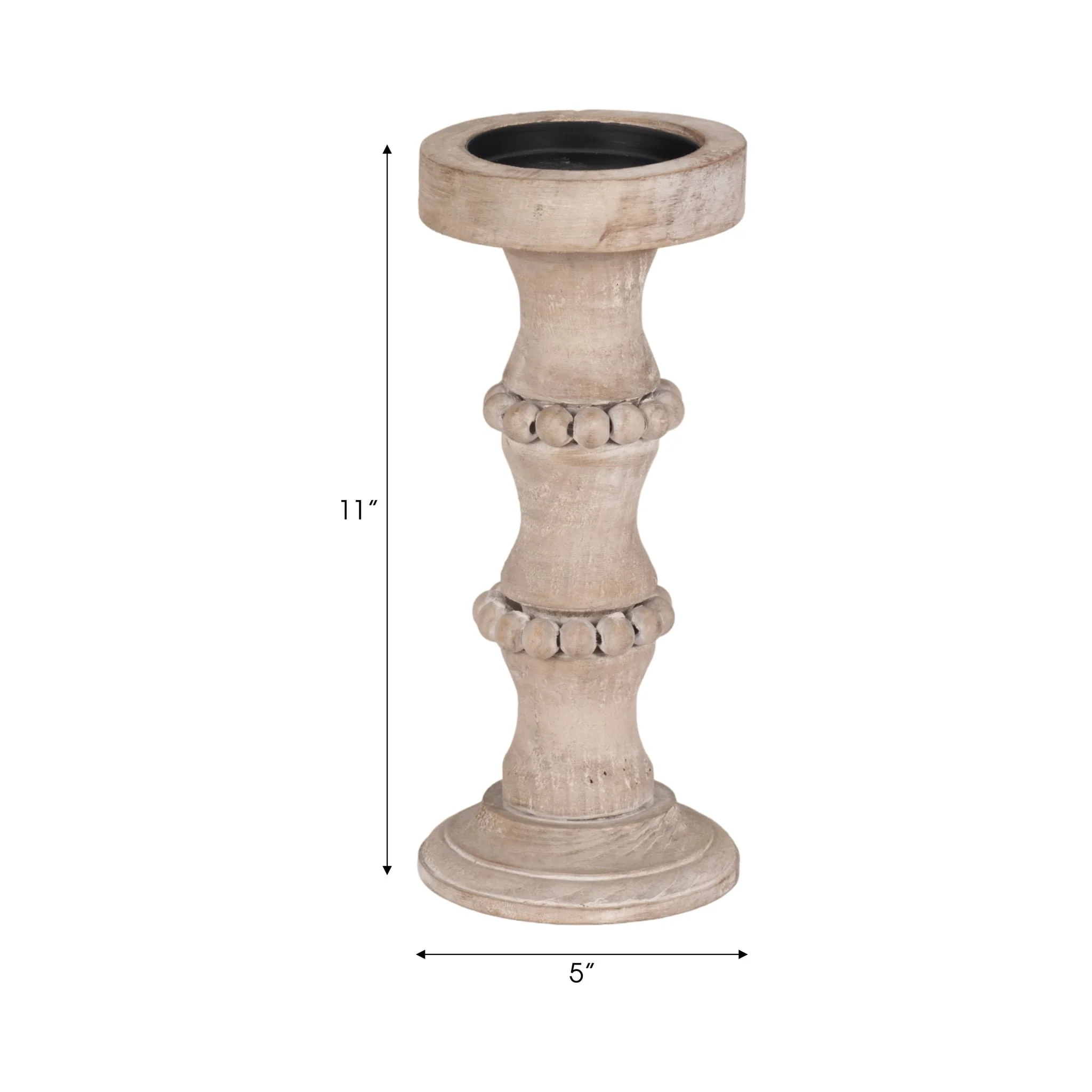 Wooden 11" Antique Style Candle Holder - Image 8
