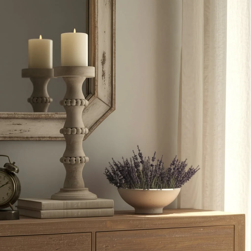 Wooden 14" Antique Style Candle Holder - Image 10