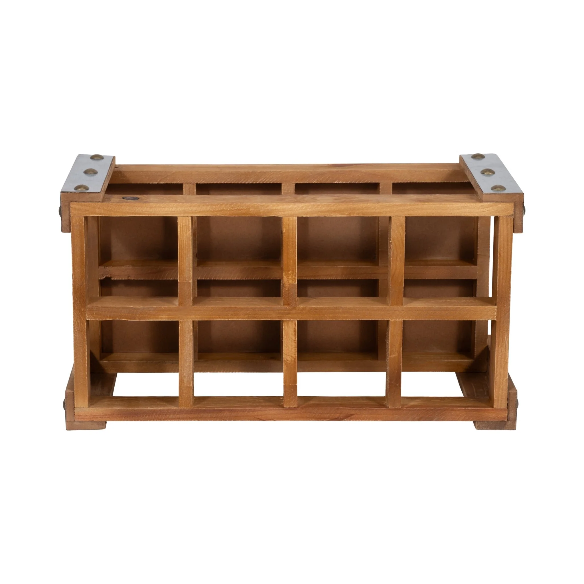 Wooden 8-bottle Wine Rack, Brown - Image 7