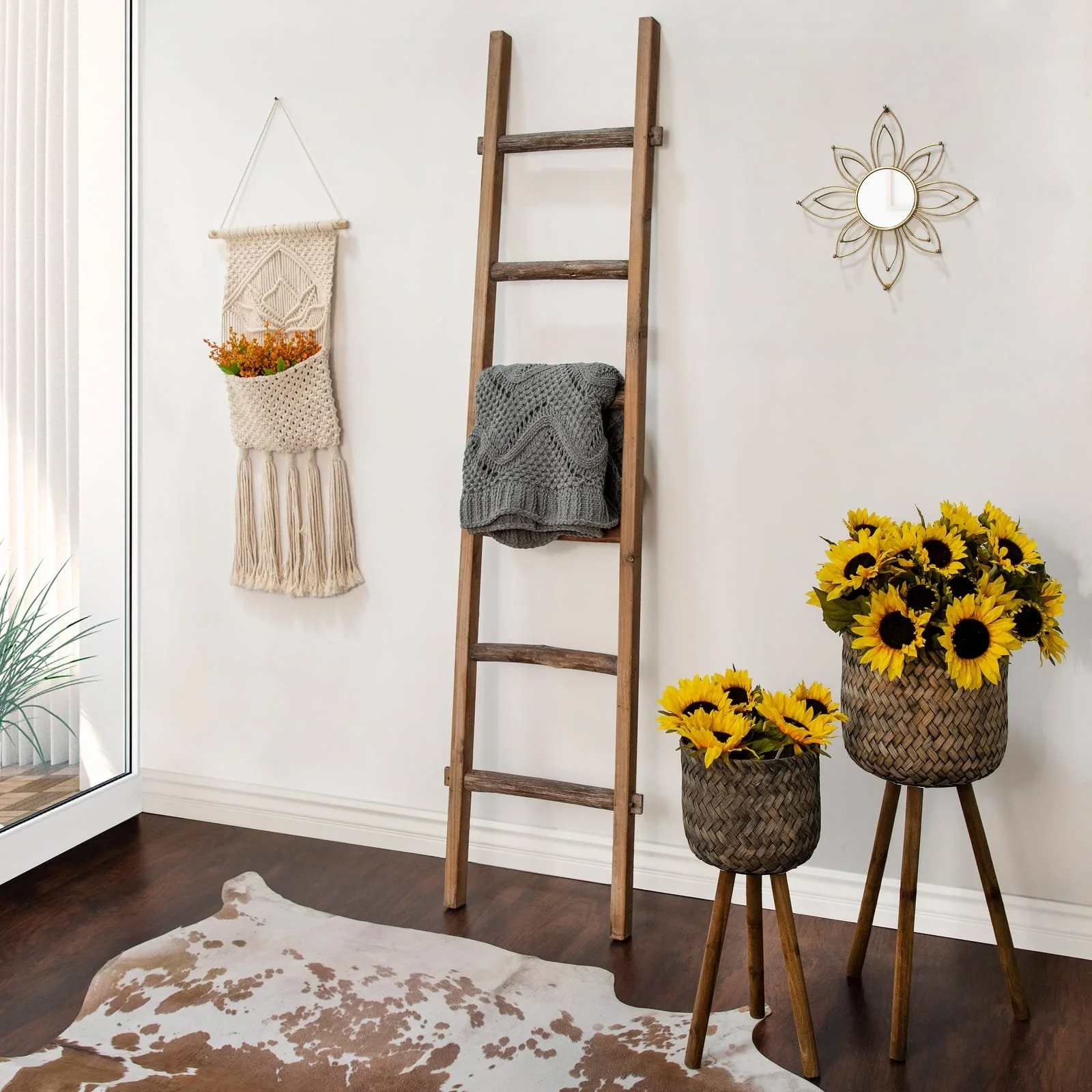 Wooden Decorative 76" Ladder,brown - Image 10