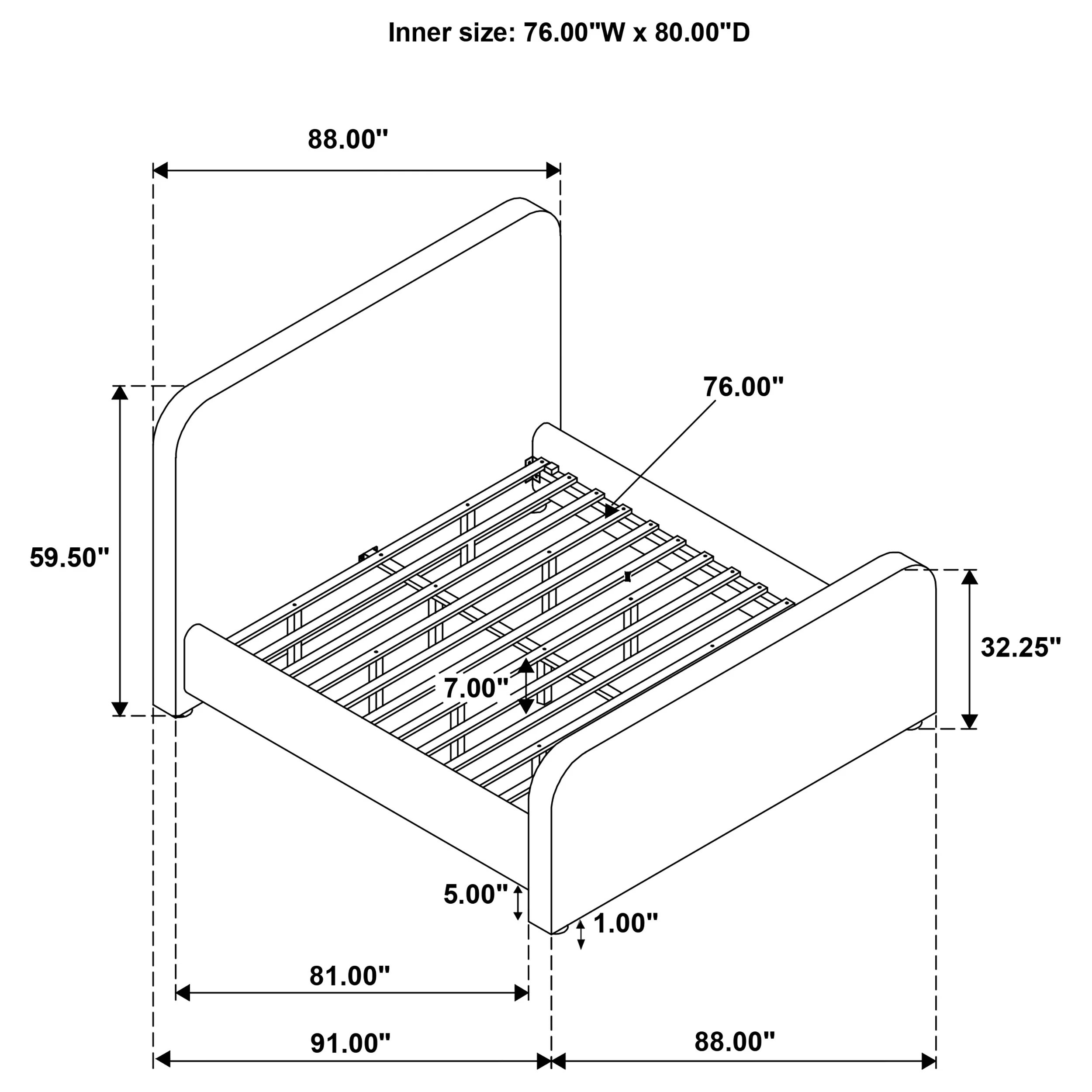 Wren Panel Platform Bed - Image 16