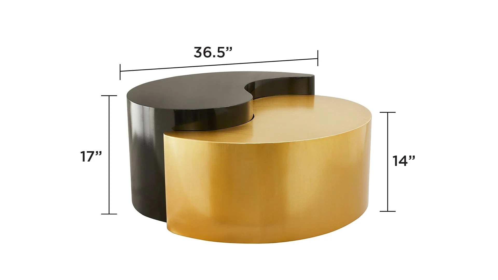 Ying Yang  Coffee Table in Black & Gold - Image 2
