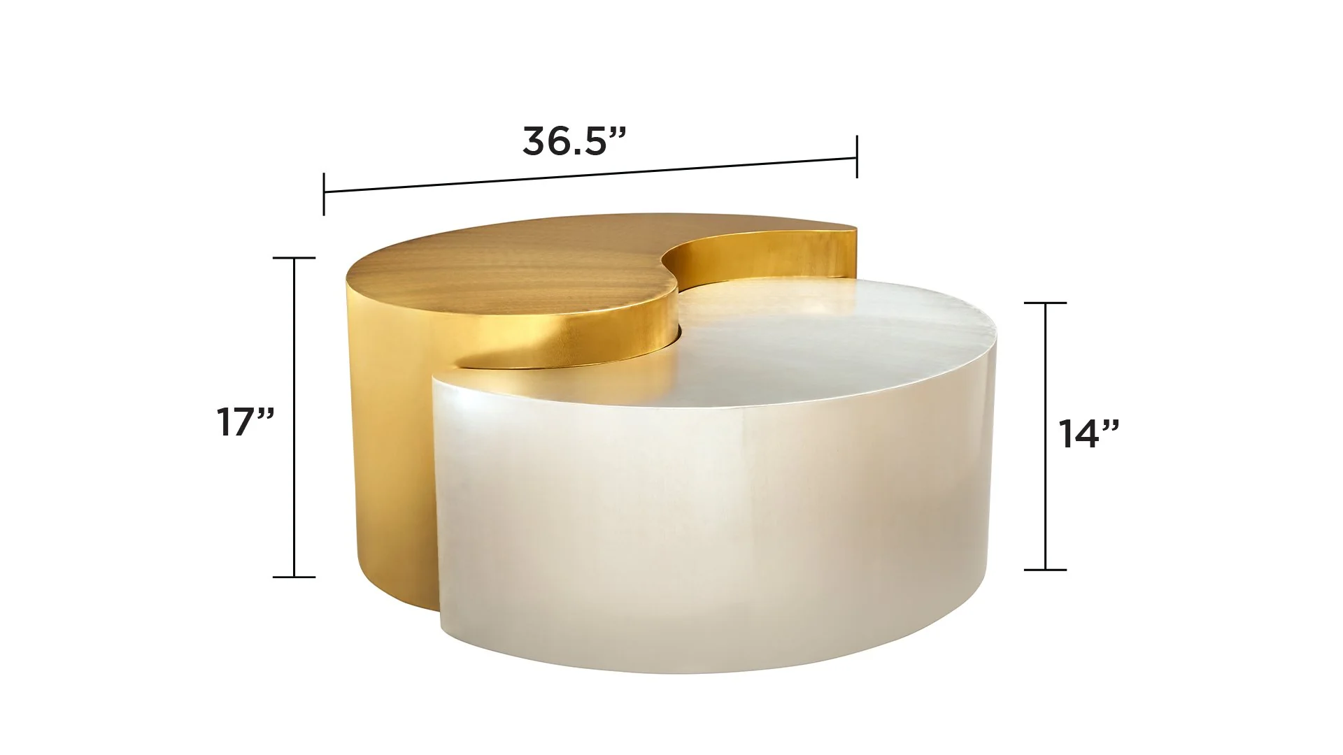 Ying Yang  Coffee Table in Gold & Silver - Image 2