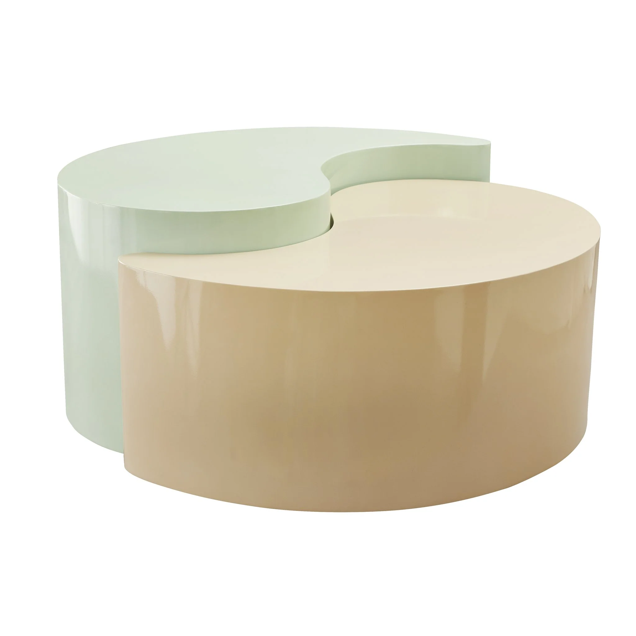 Ying Yang  Coffee Table in Mint & Taupe - Image 6