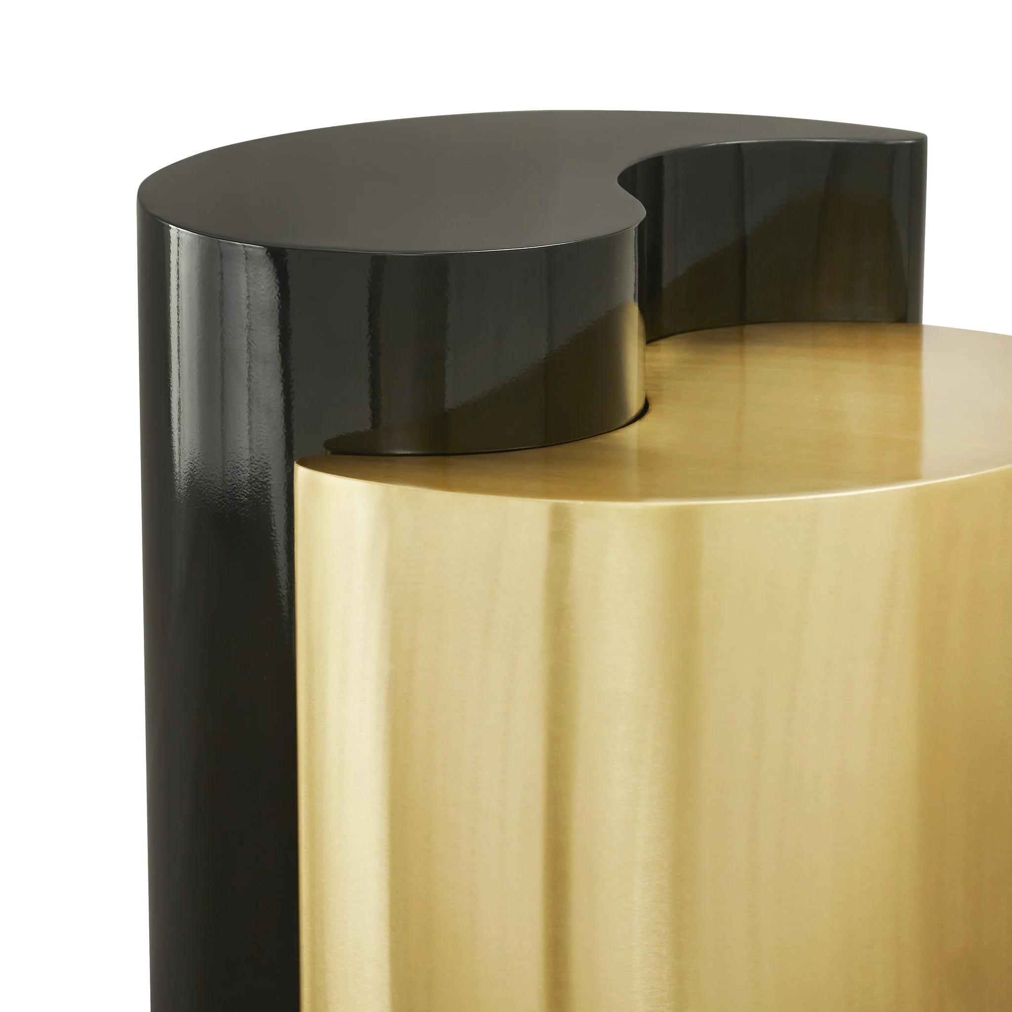 Ying Yang  End Table in Black & Gold - Image 3