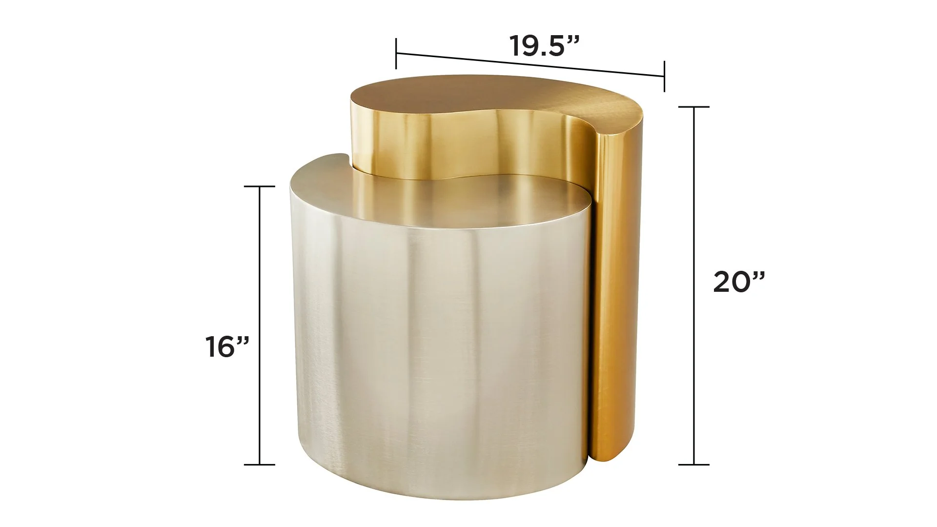 Ying Yang  End Table in Gold & Silver - Image 7