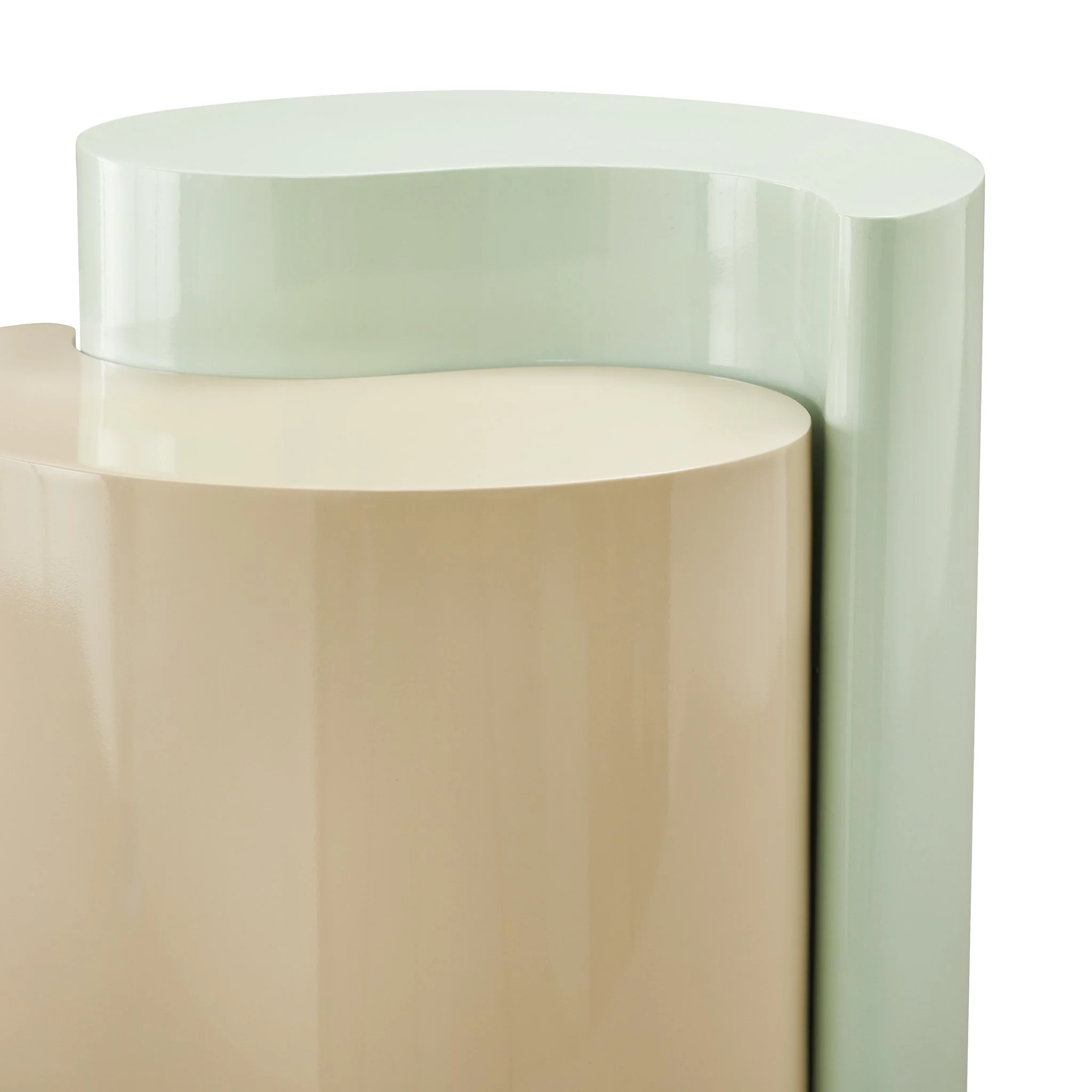 Ying Yang  End Table in Mint & Taupe - Image 6