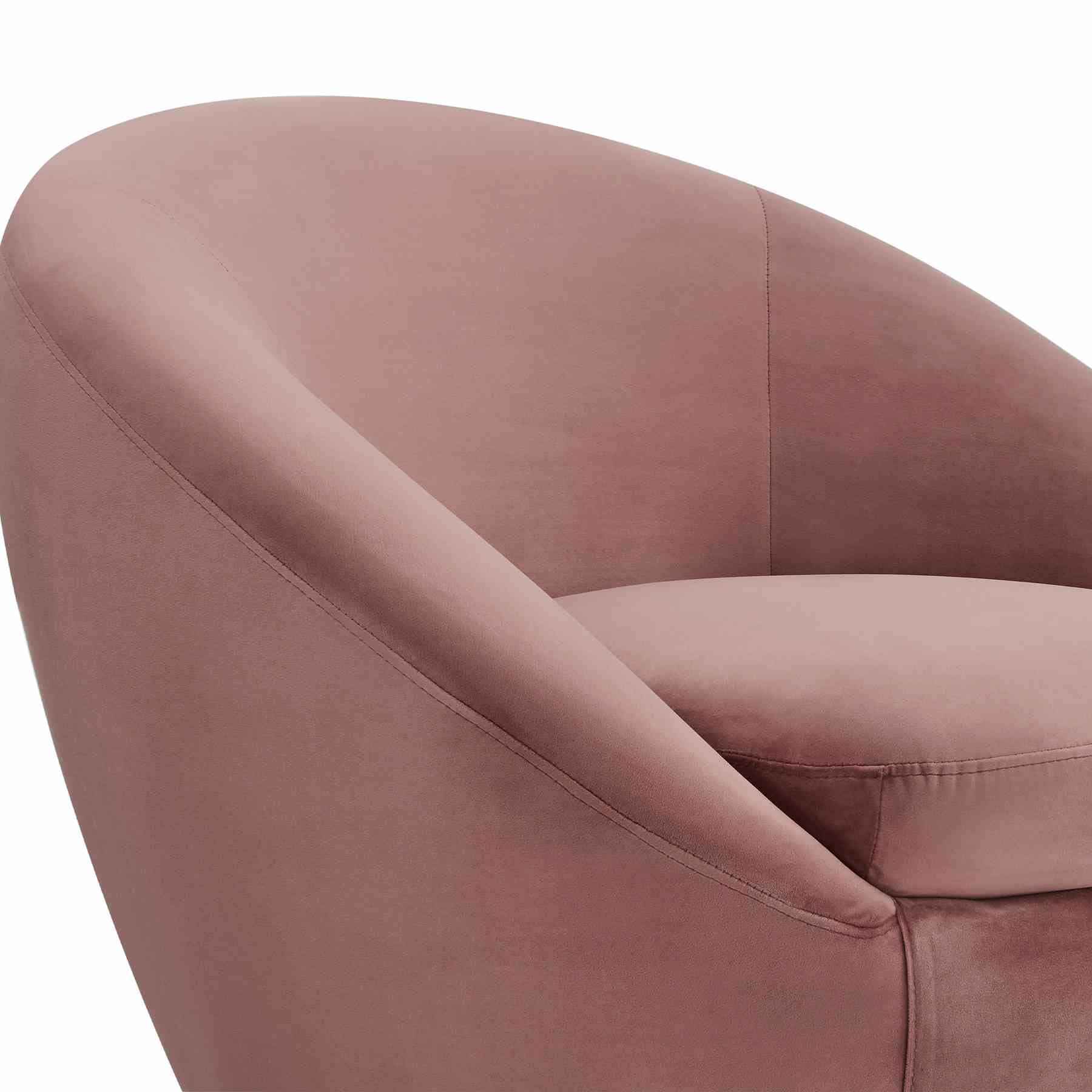 Yves Blush Velvet Swivel Accent Chair with Gold Base - Image 4