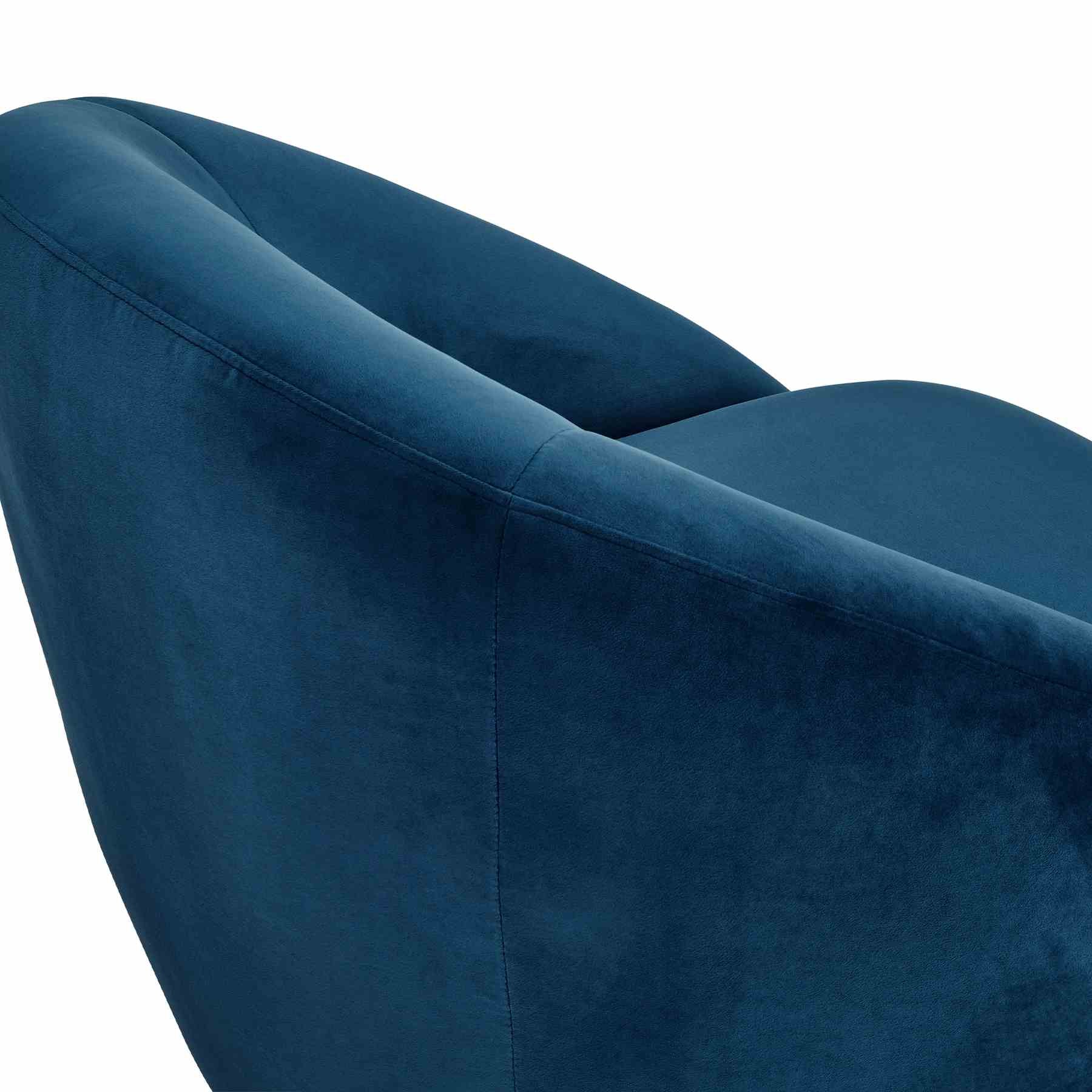 Yves Navy Velvet Swivel Accent Chair with Gold Base - Image 5
