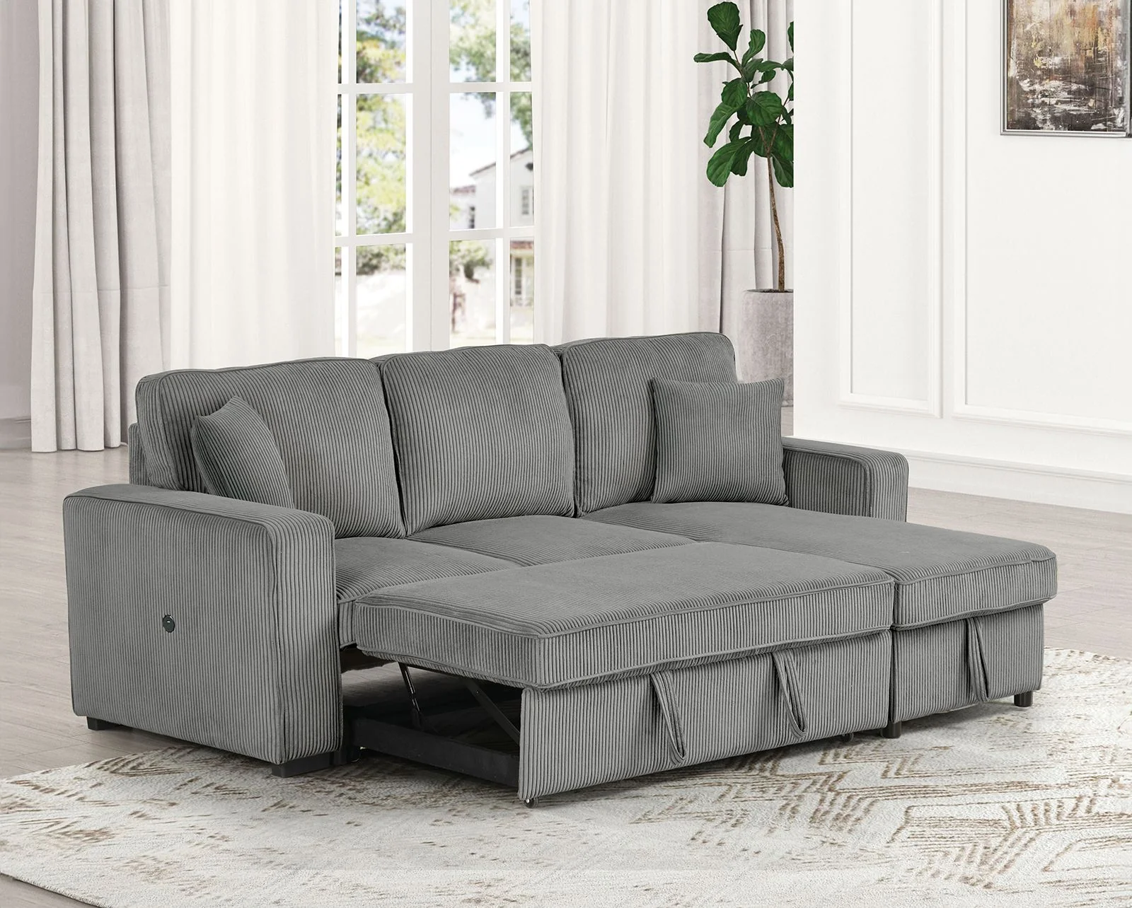 Yves Sectional, Dark Gray - Image 2