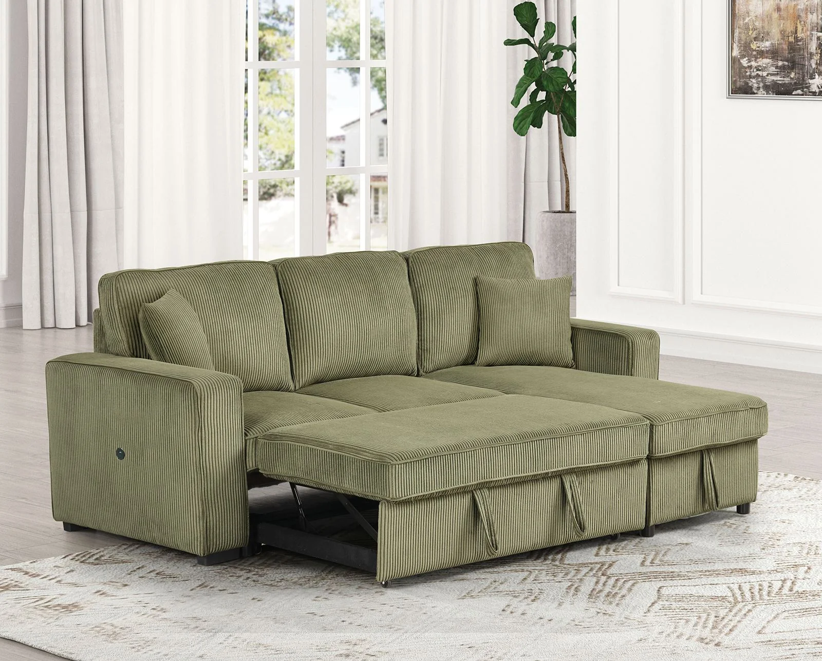Yves Sectional, Green - Image 2