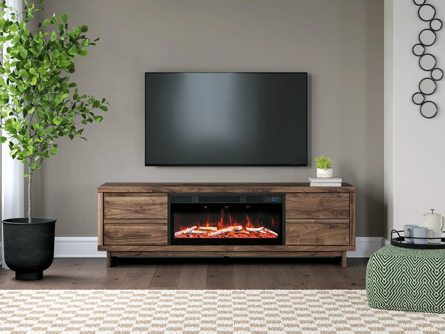 Zadilyn 72" TV Stand with Electric Fireplace - Image 2
