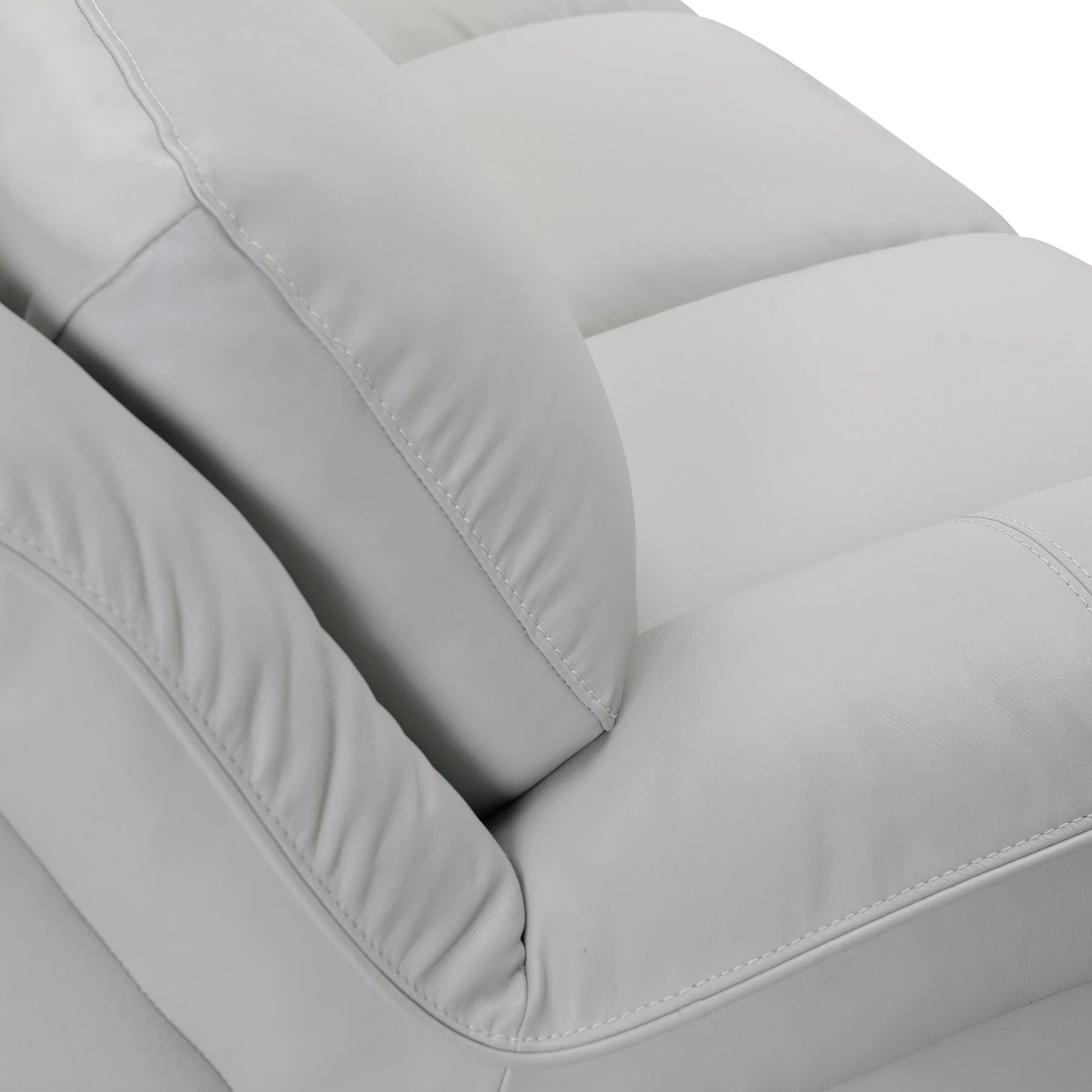 Zanna Contemporary Sofa in Genuine Dove Gray Leather with Brown Wood Legs - Image 4