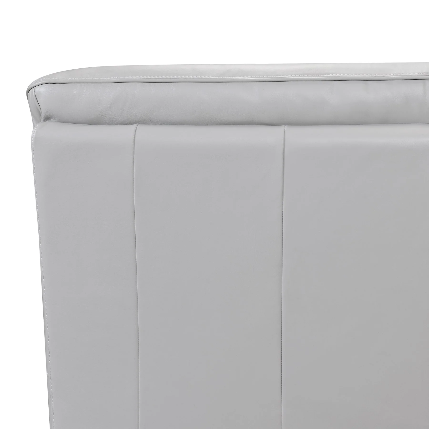 Zanna Contemporary Sofa in Genuine Dove Gray Leather with Brown Wood Legs - Image 5
