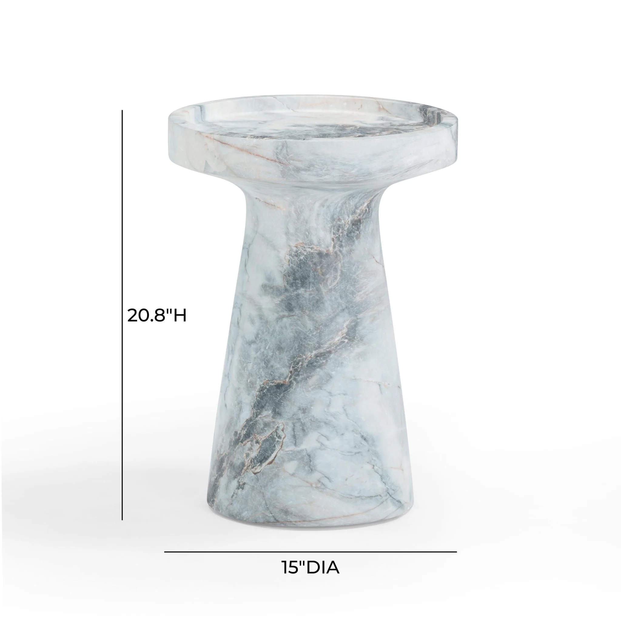 Zara Aegean Marble Indoor / Outdoor Side Table - Image 7