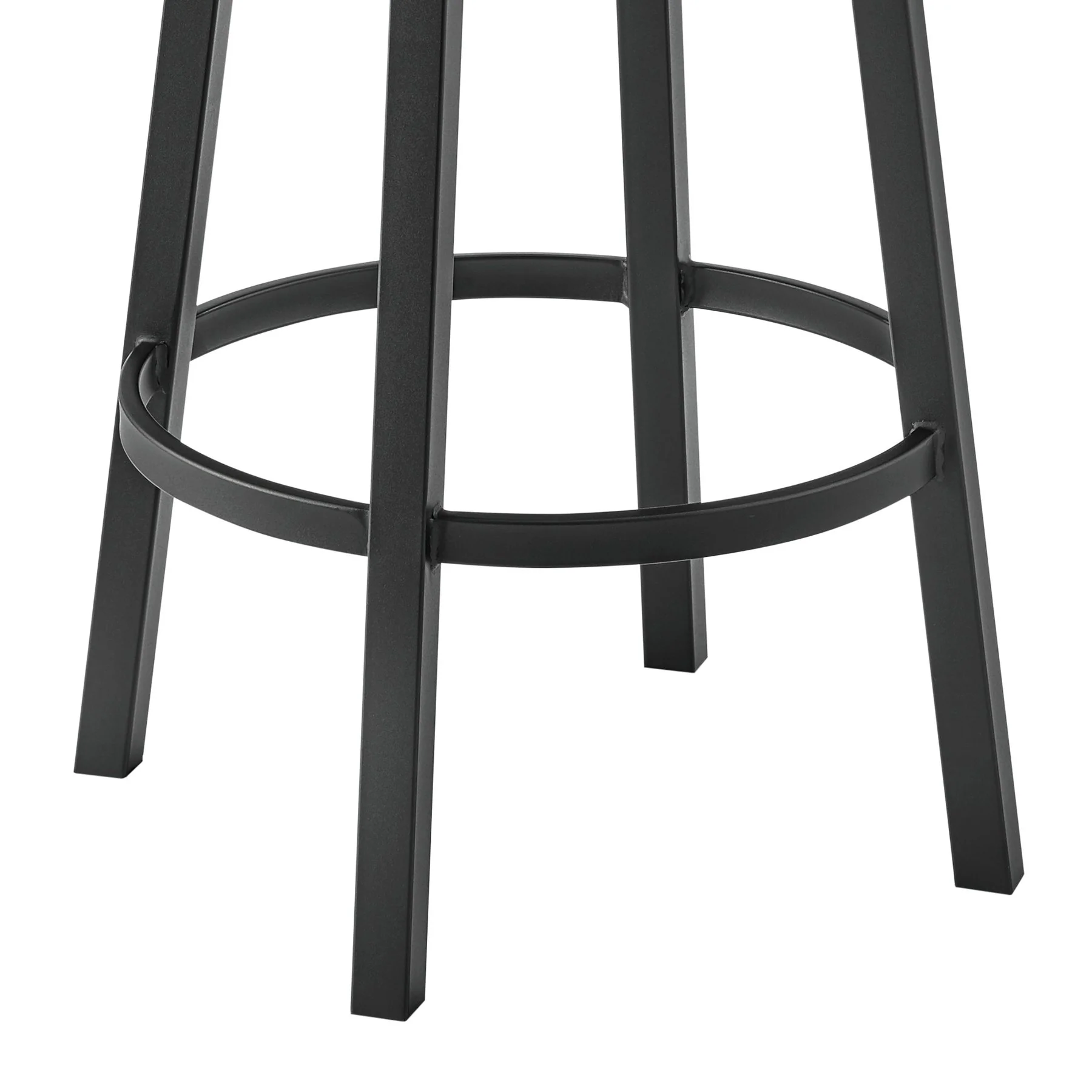 Zelda Swivel Counter Stool in Black Finish with Gray Faux Leather - Image 8