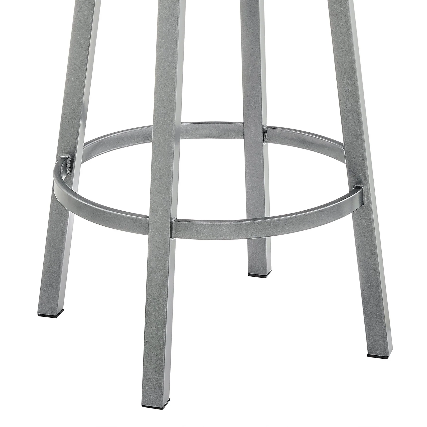 Zelda Swivel Counter Stool in Cloud Finish with White Faux Leather - Image 8