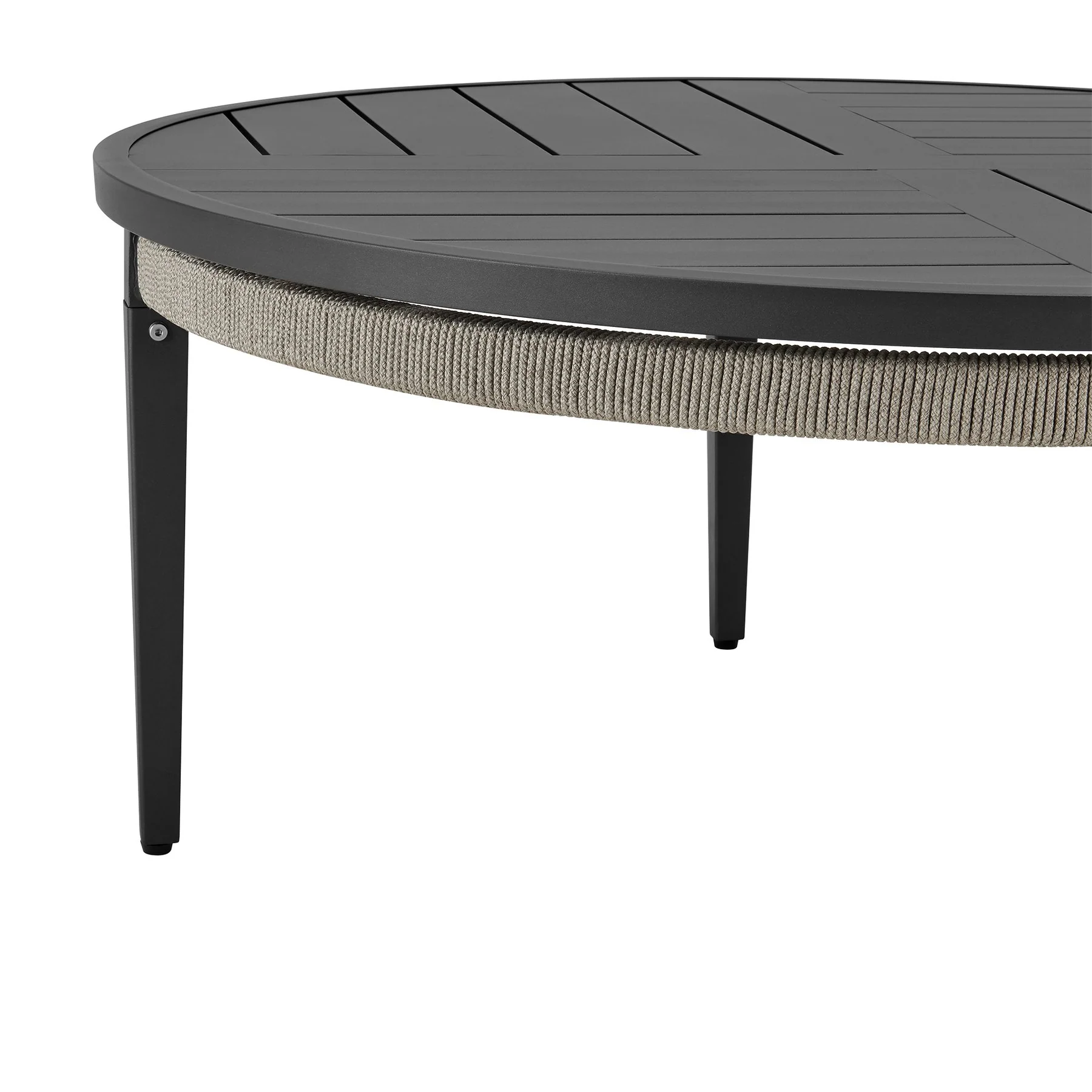 Zella Outdoor Patio 3 Piece Swivel Seating Set in Aluminum with Light Gray Rope and Cushions - Image 8