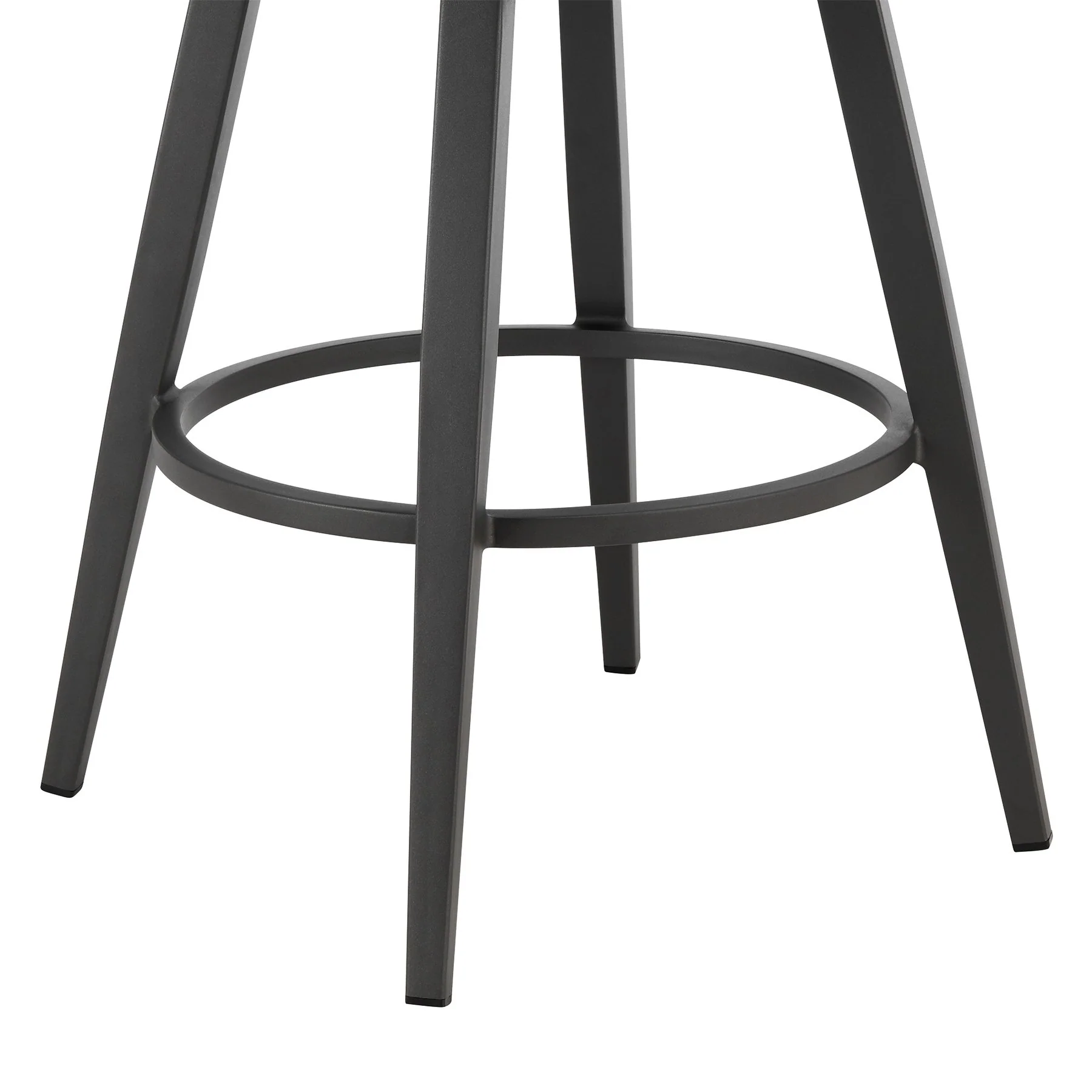 Zella Outdoor Patio Swivel Counter Stool in Aluminum with Light Gray Rope and Earl Gray Cushions - Image 8