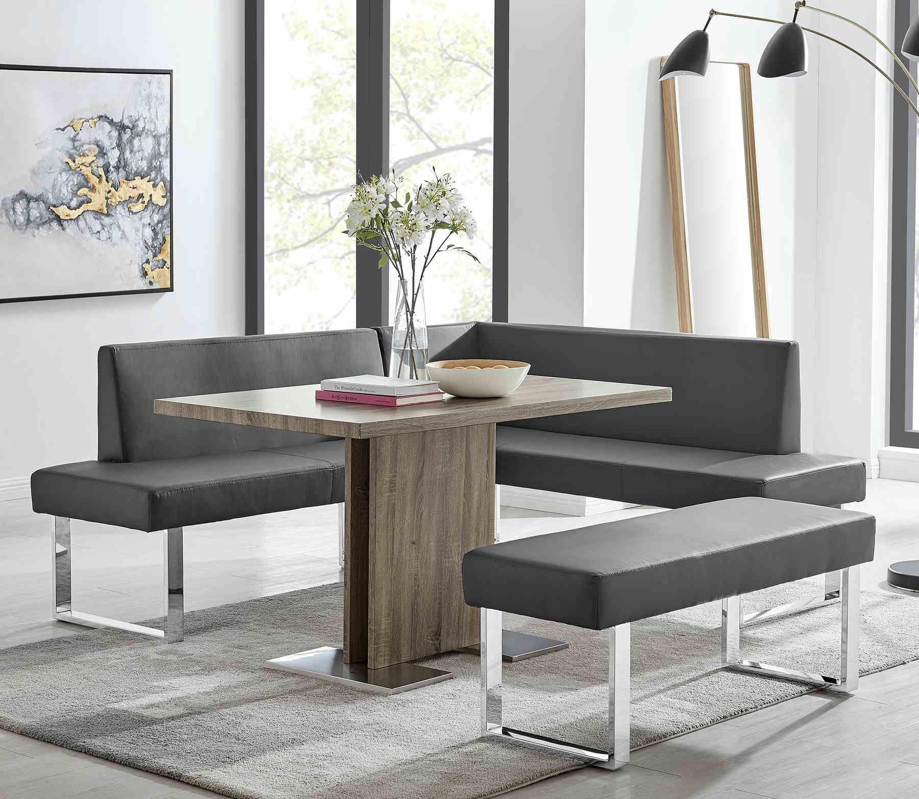 Zenith and Amanda 3 Piece Gray Rectangular Dining Set - Image 8