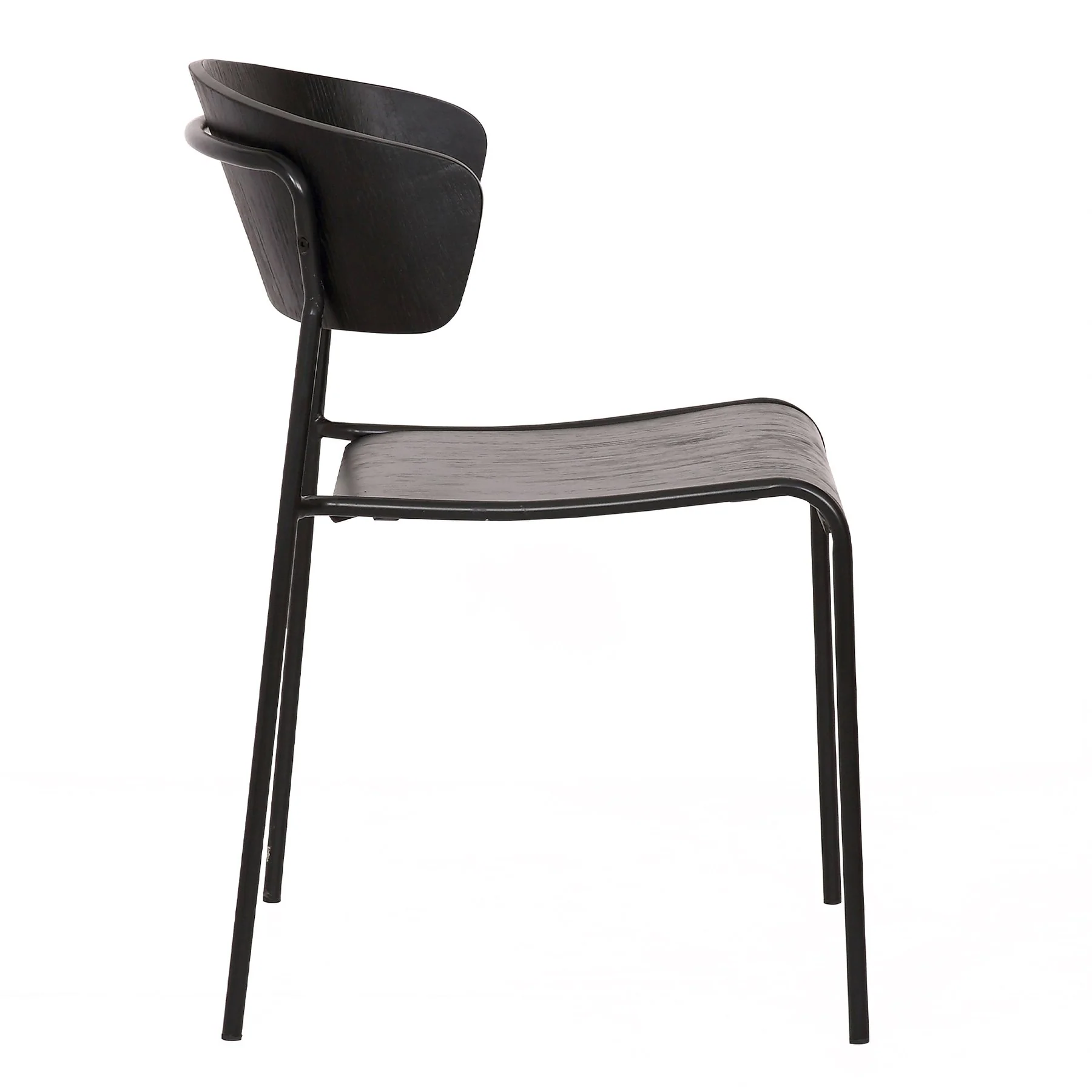 Zeph Black Wood and Metal Open Back Dining Chairs (Set of 2) - Image 3