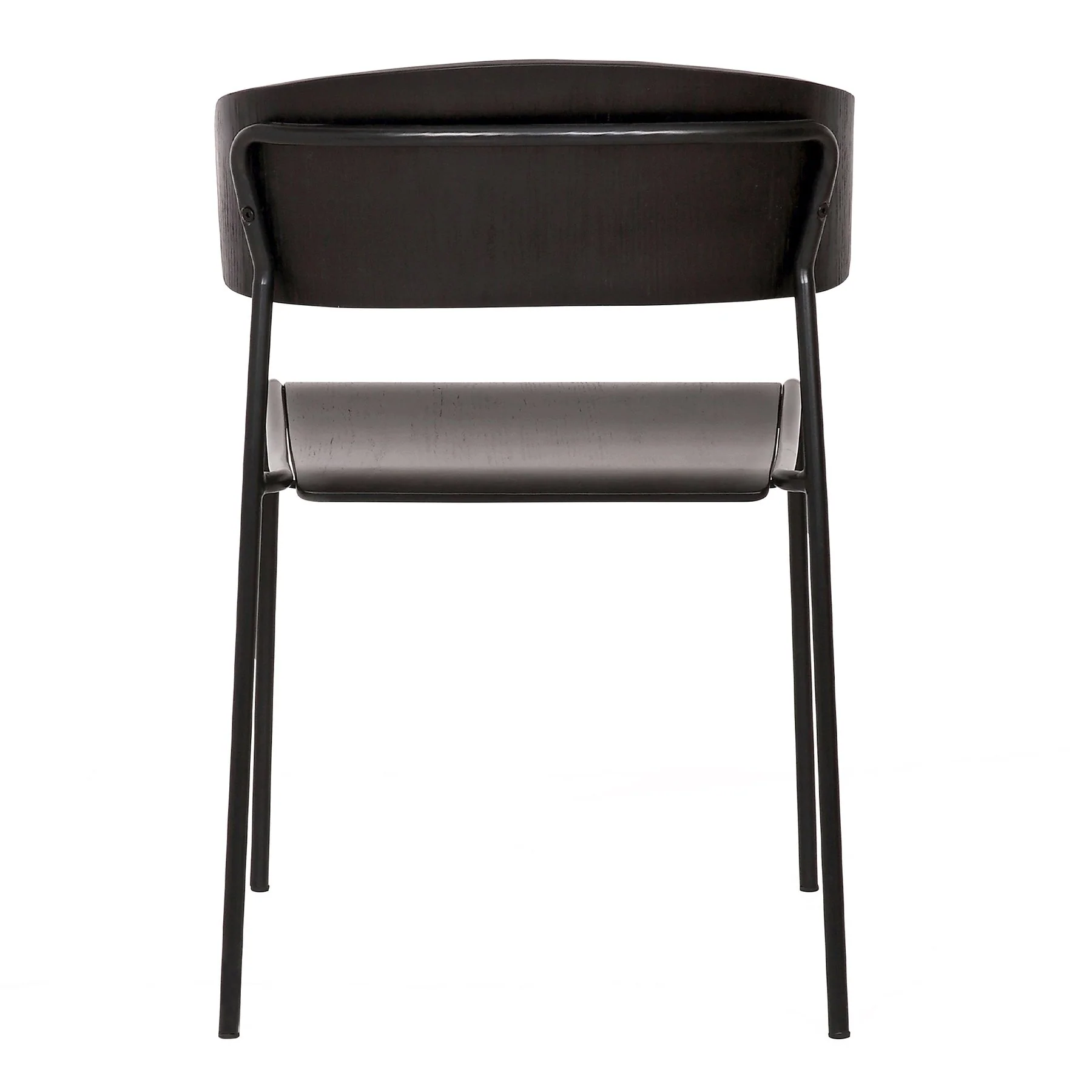 Zeph Black Wood and Metal Open Back Dining Chairs (Set of 2) - Image 5