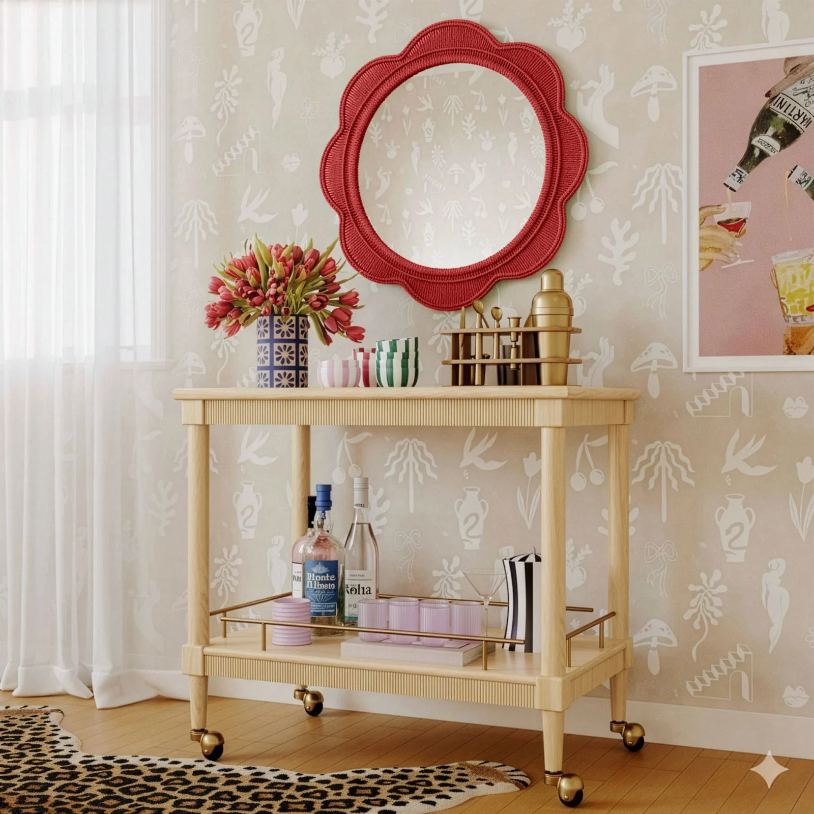 Zeva Red Wall Mirror - Image 2