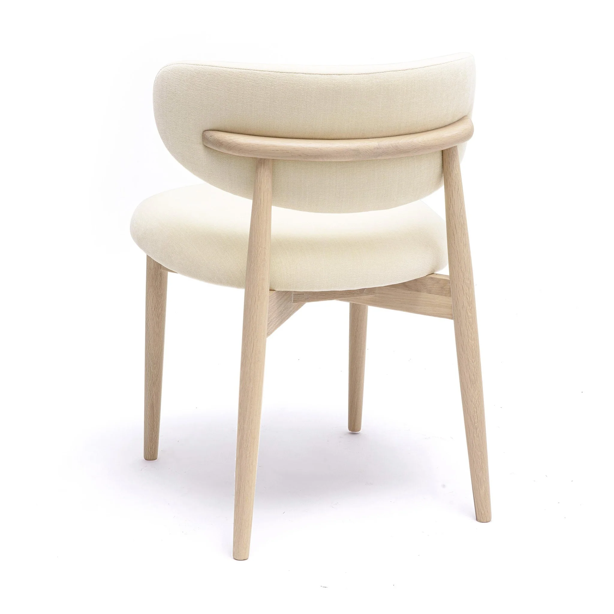 Zinea Cream Performance Textured Velvet Dining Chair - Image 4