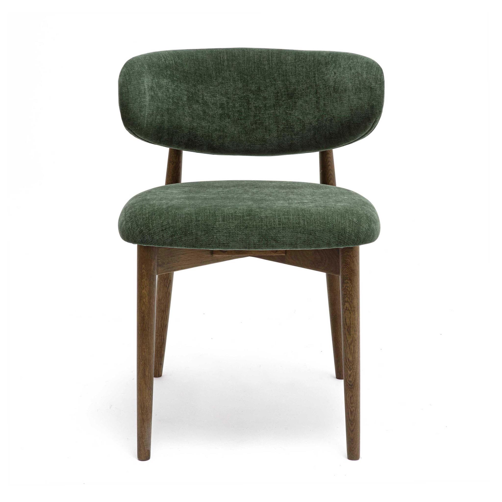 Zinea Forest Green Performance Textured Velvet Dining Chair - Image 3