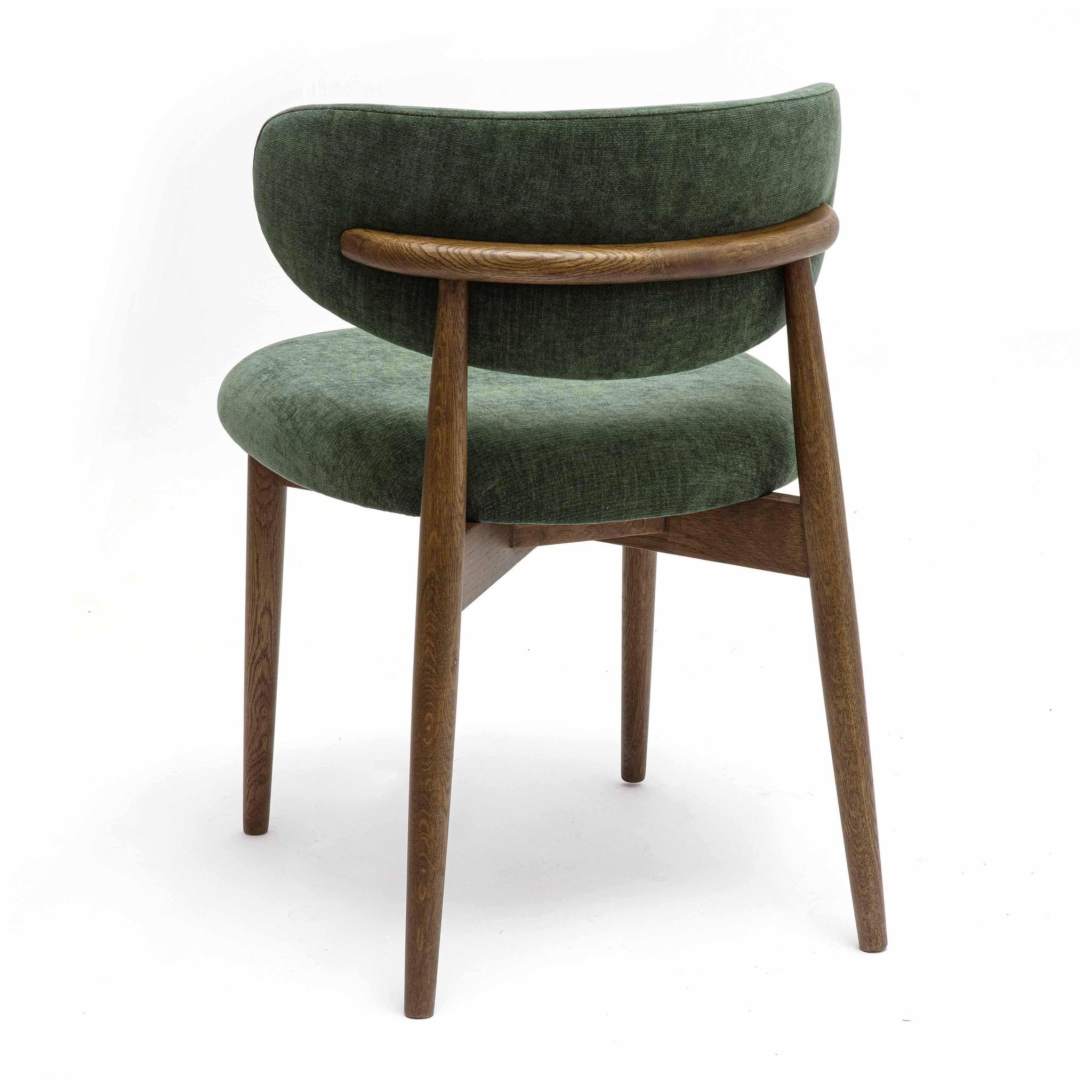 Zinea Forest Green Performance Textured Velvet Dining Chair - Image 4