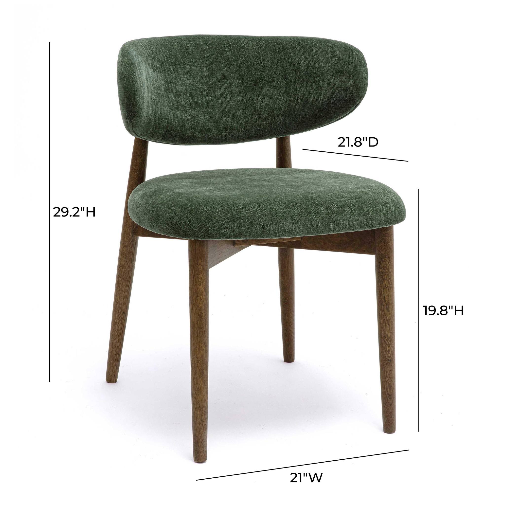 Zinea Forest Green Performance Textured Velvet Dining Chair - Image 6