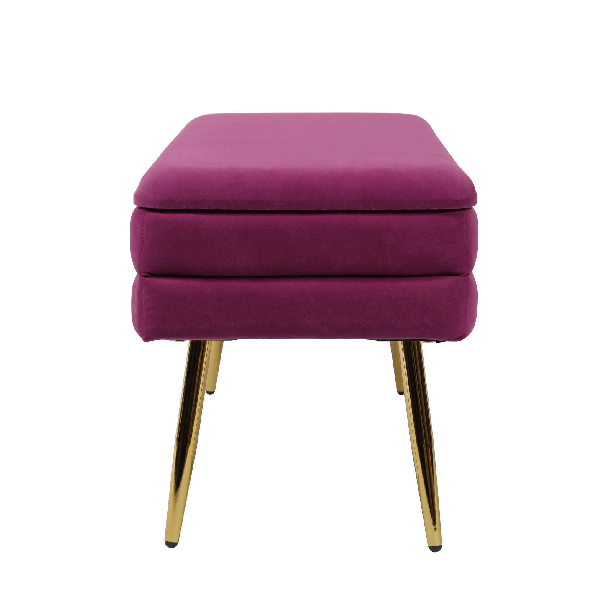 Ziva Plum Velvet Storage Bench - Image 4