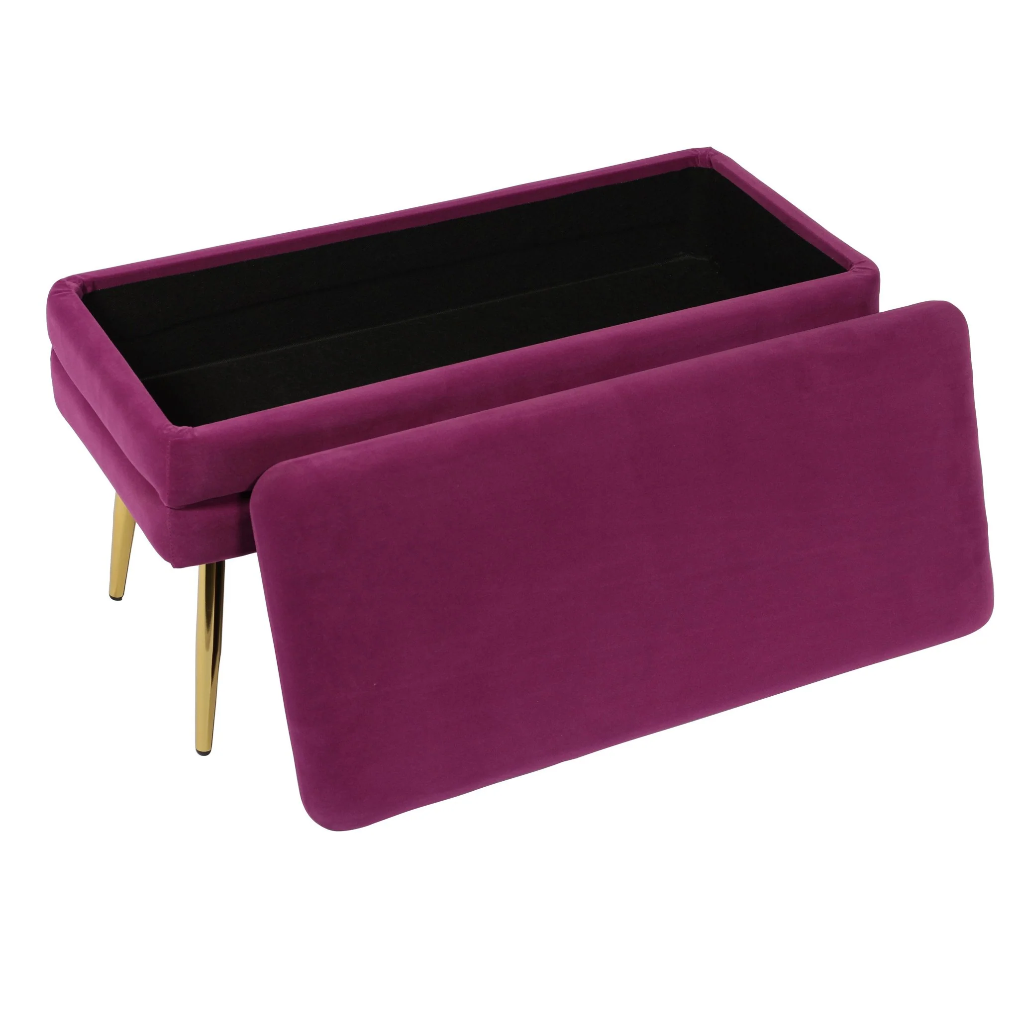 Ziva Plum Velvet Storage Bench - Image 5