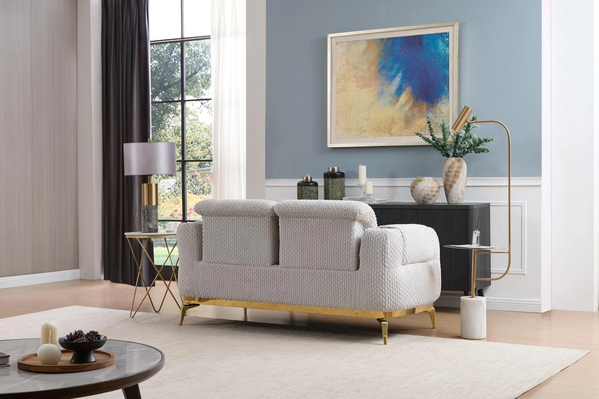 Zoe Loveseat Gray - Image 3