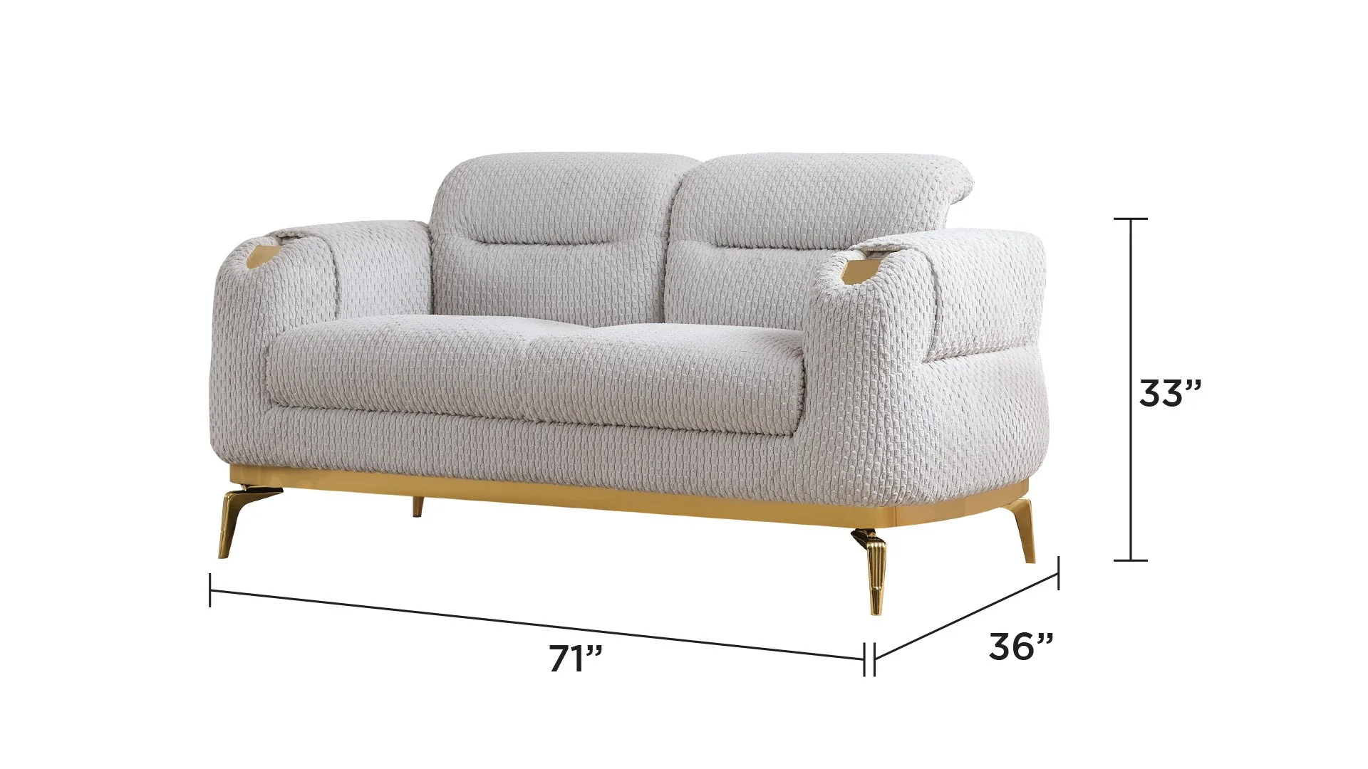 Zoe Loveseat Gray - Image 7