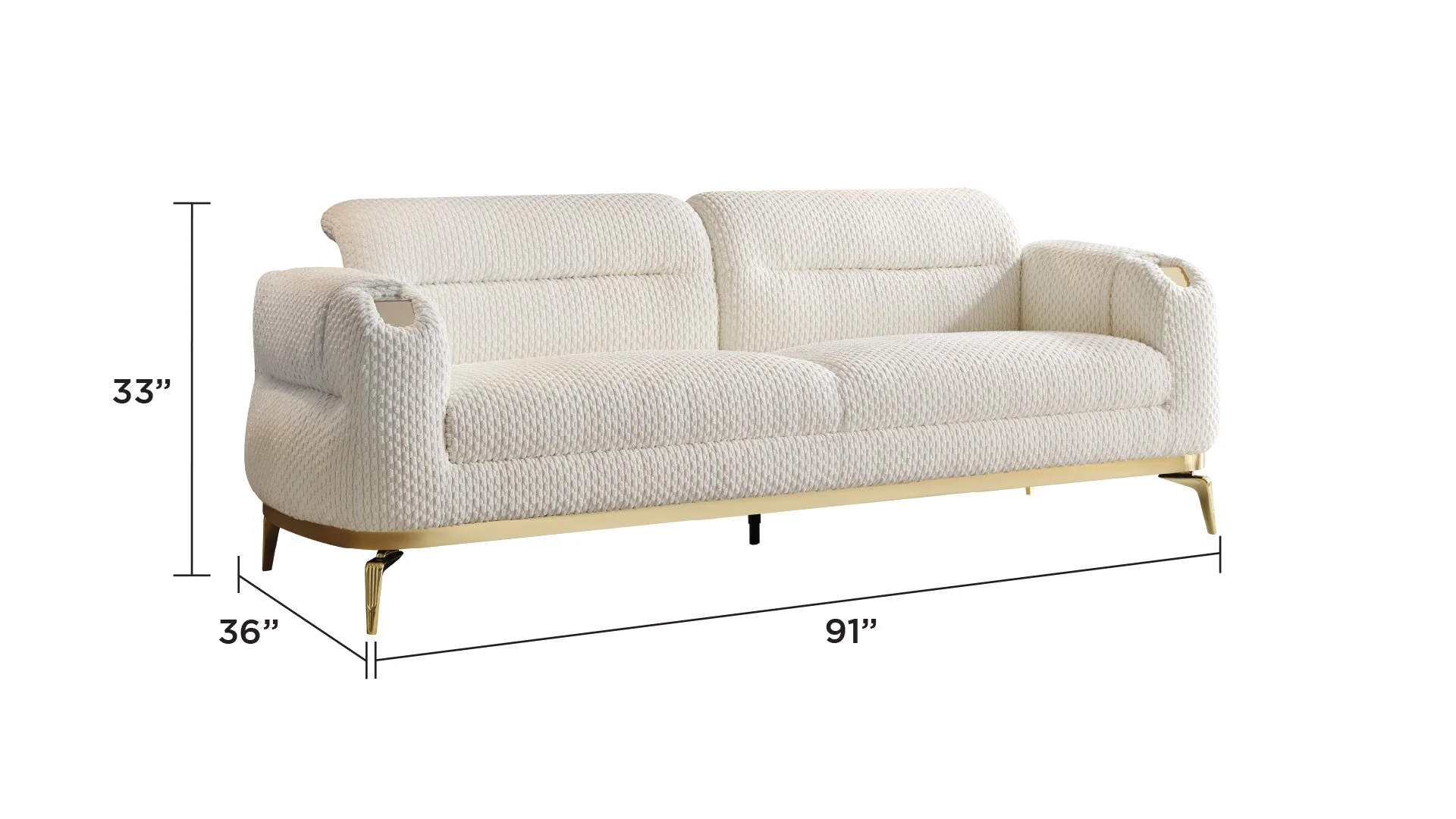 Zoe sofa Cream - Image 2