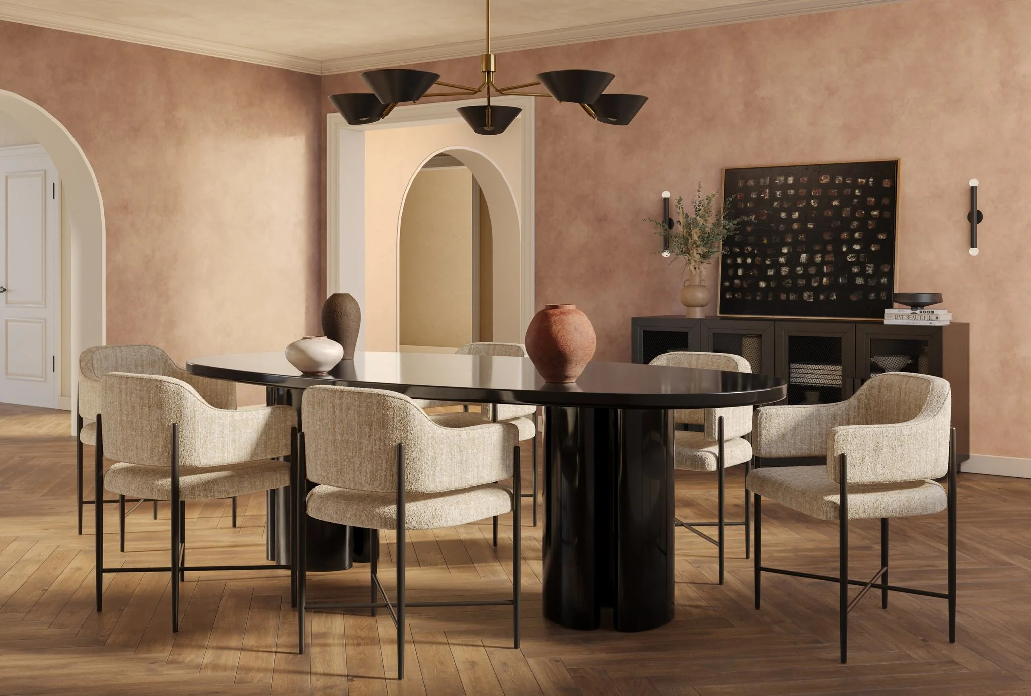 Zola Black Lacquer Oval Dining Table - Image 2