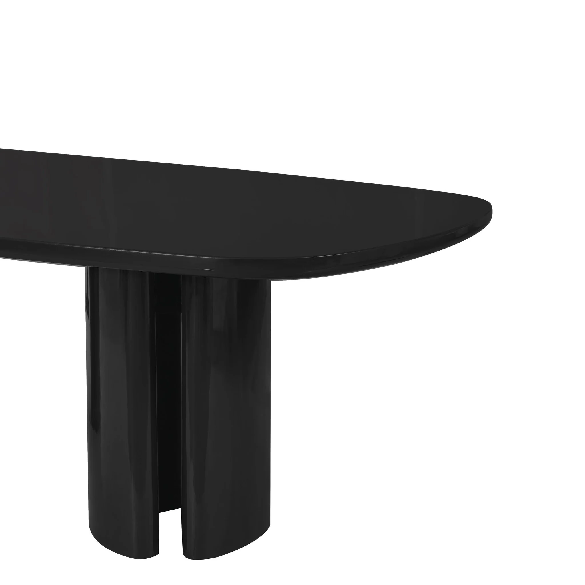 Zola Black Lacquer Oval Dining Table - Image 5