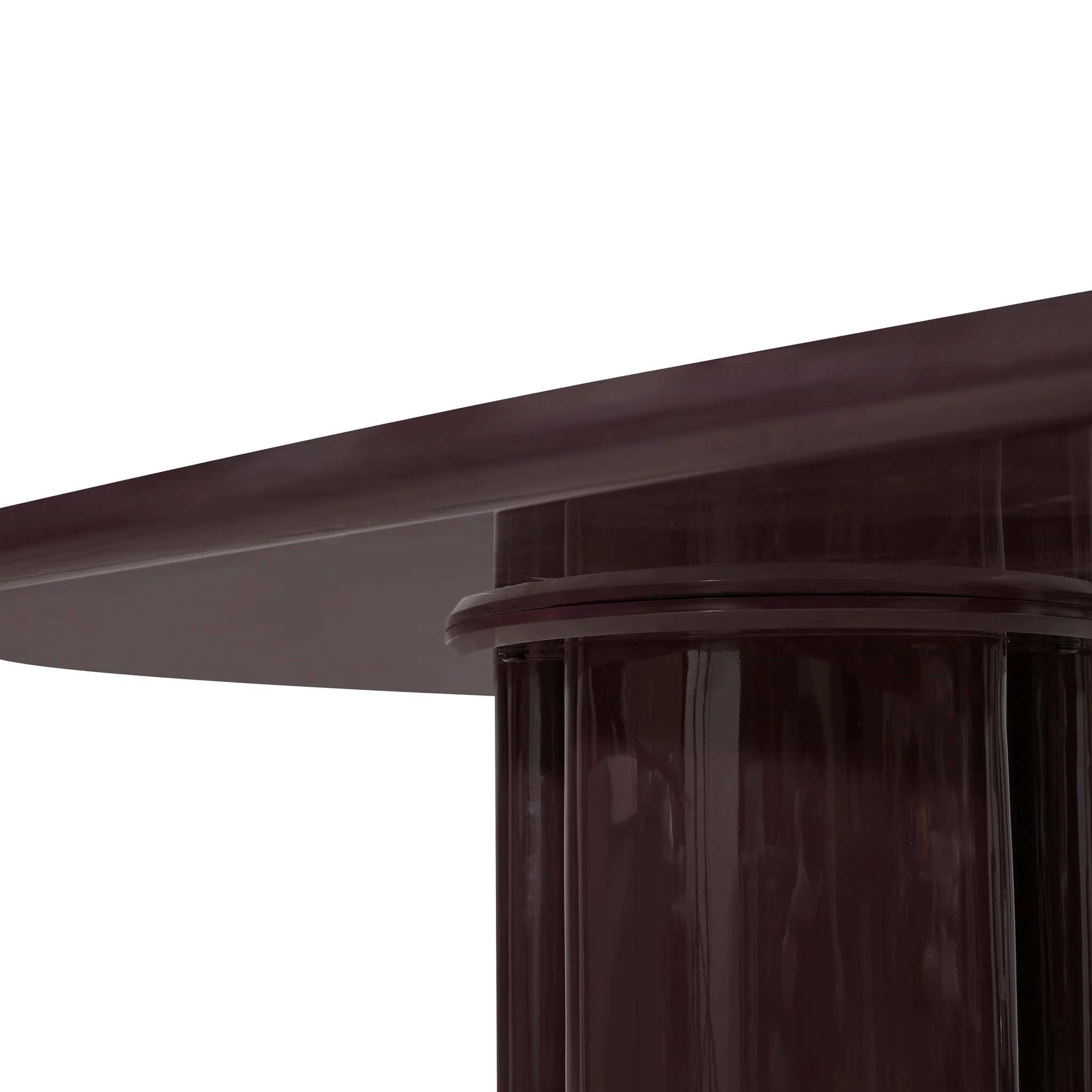 Zola Burgundy Lacquer Oval Dining Table - Image 7