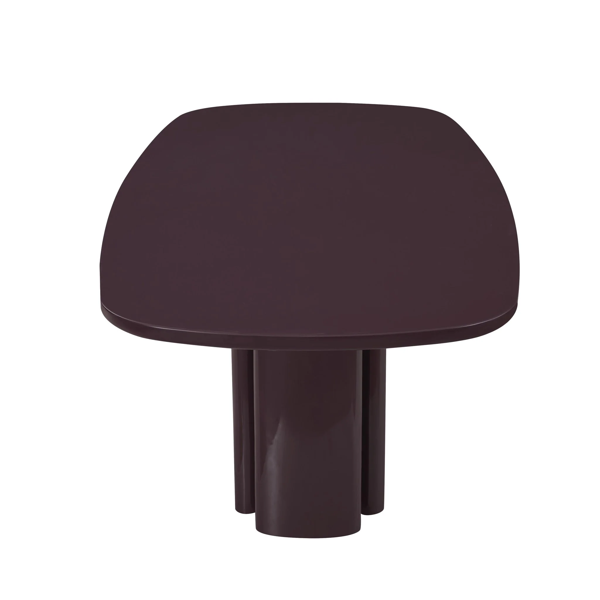 Zola Burgundy Lacquer Oval Dining Table - Image 9