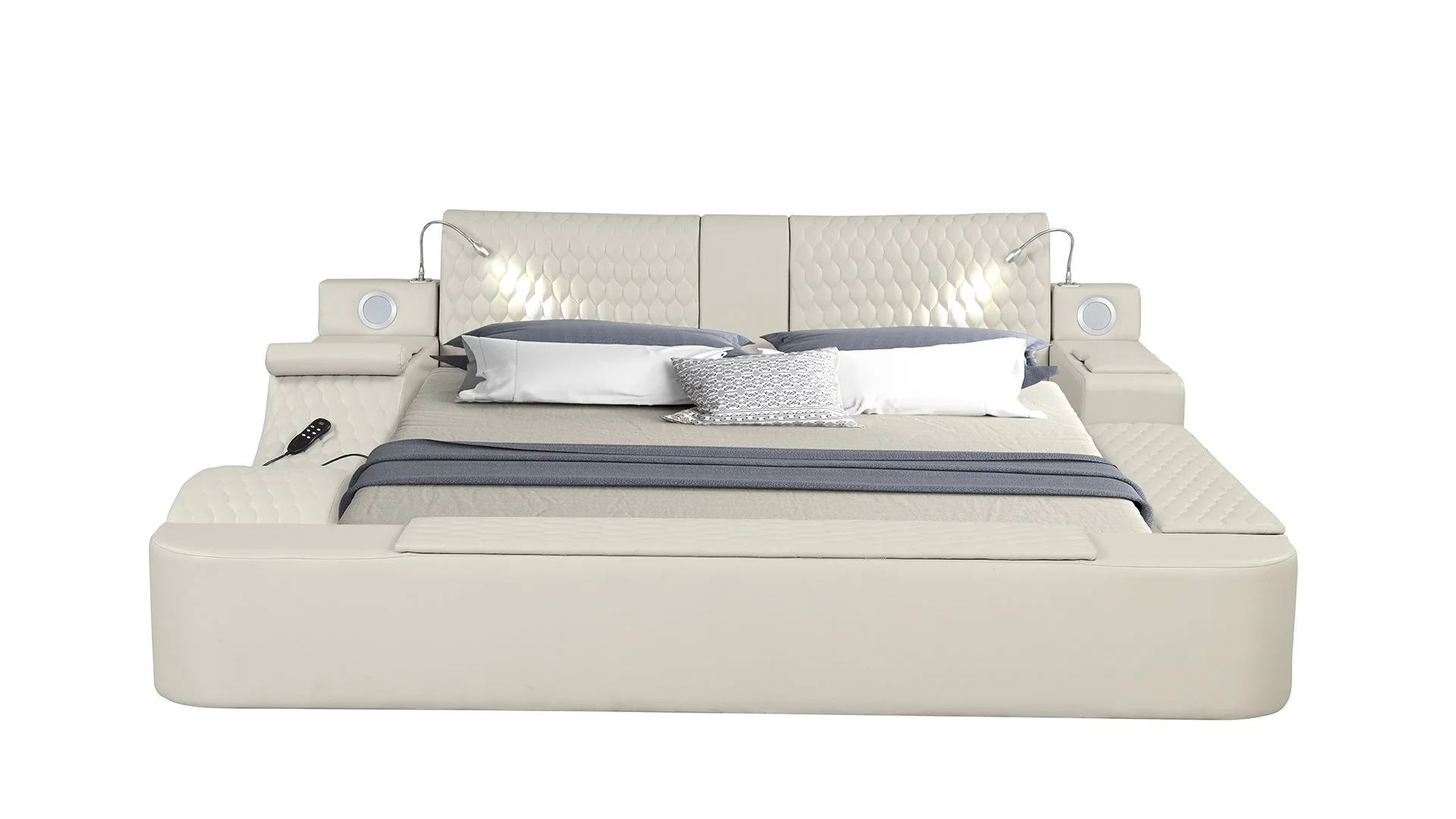 Zoya King Bed Beige - Image 2