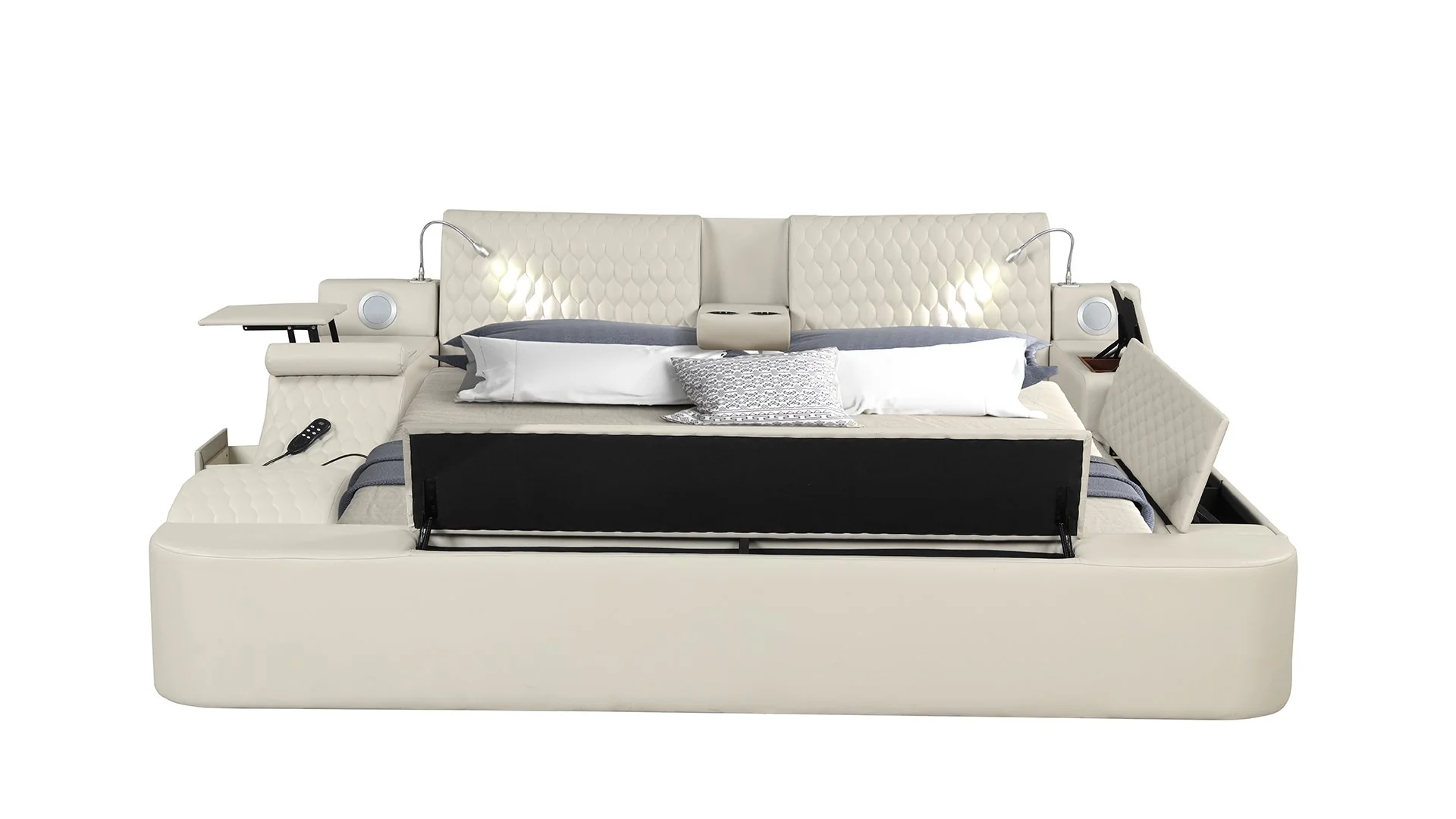 Zoya King Bed Beige - Image 3