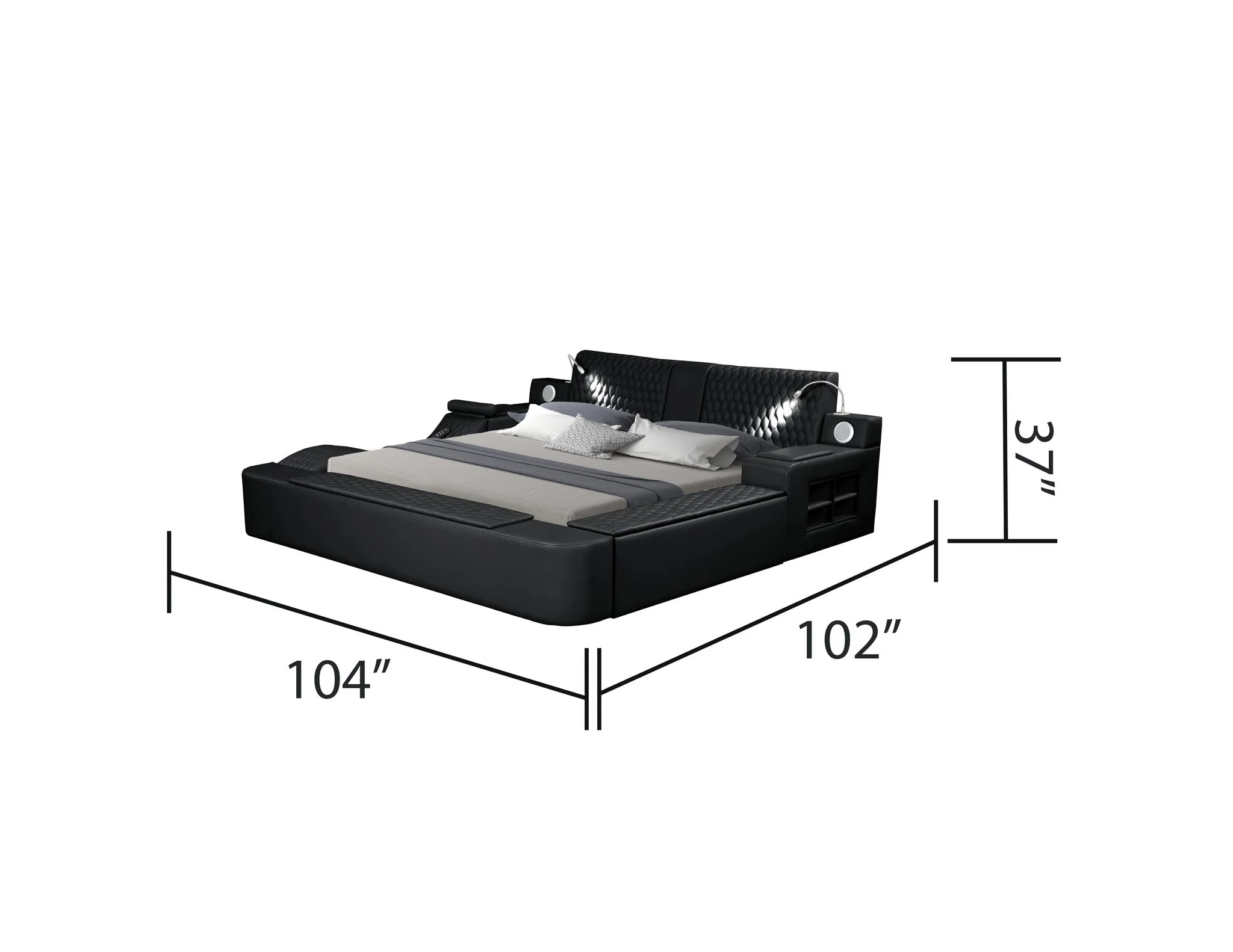 Zoya King Bed Black - Image 29
