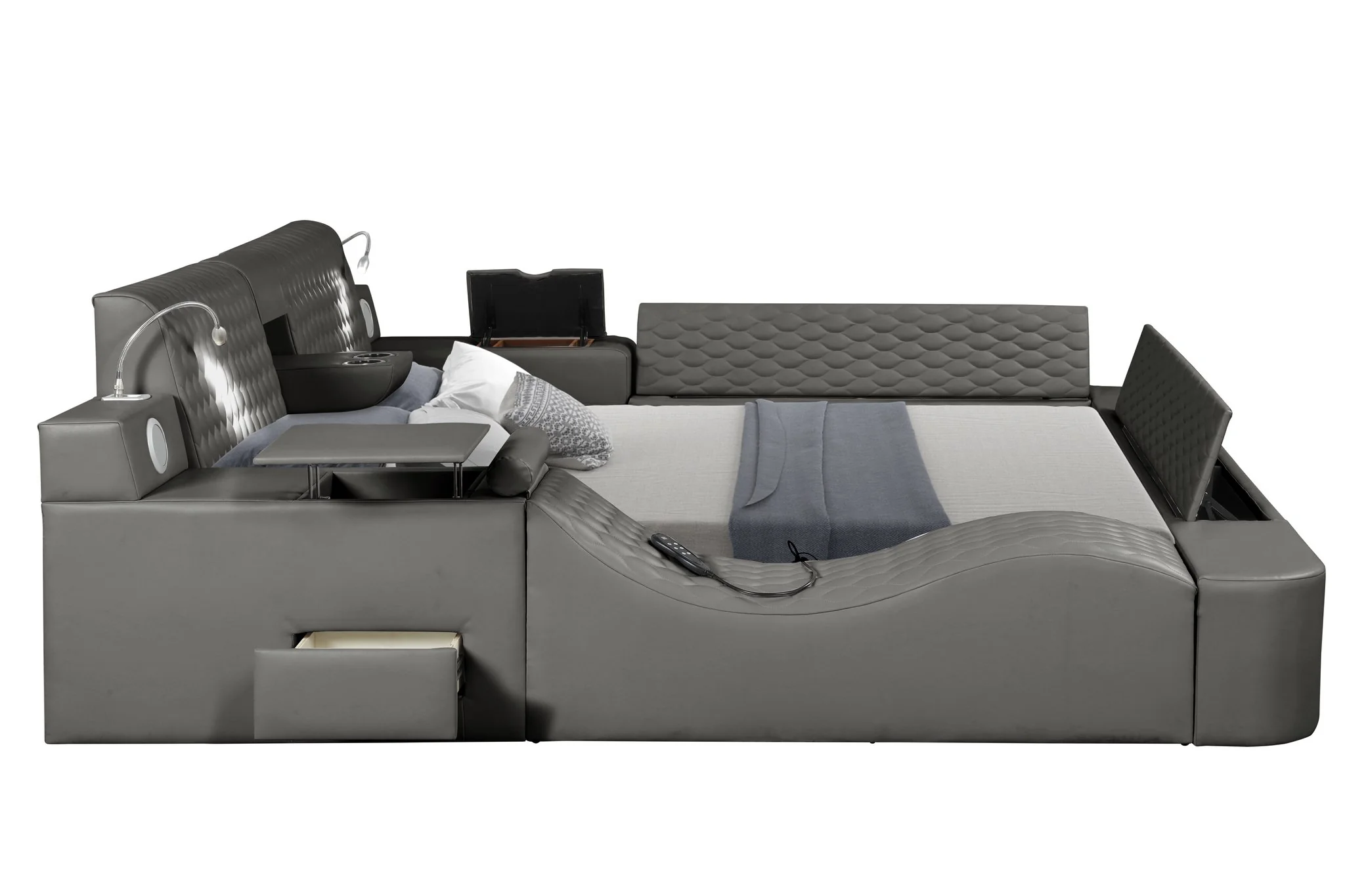 Zoya King Bed Gray - Image 5